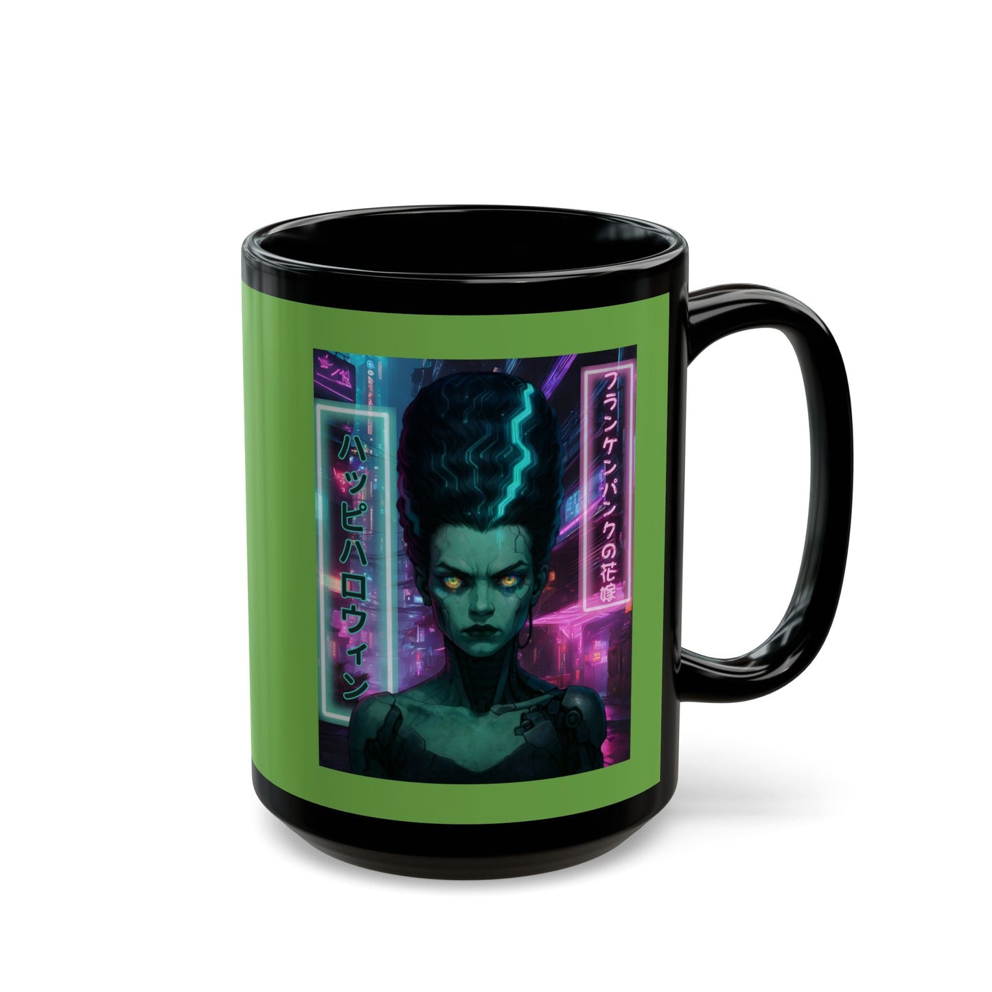 Bride of Frankenpunk Green Mug by CreepyCrafts.boo – cypherpunkgear.com | Cypherpunk Merch