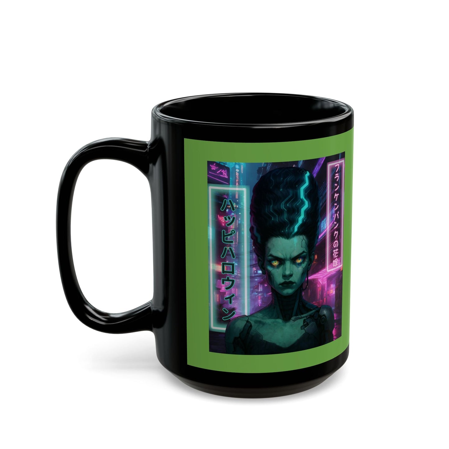 Bride of Frankenpunk Green Mug by CreepyCrafts.boo – cypherpunkgear.com | Cypherpunk Merch