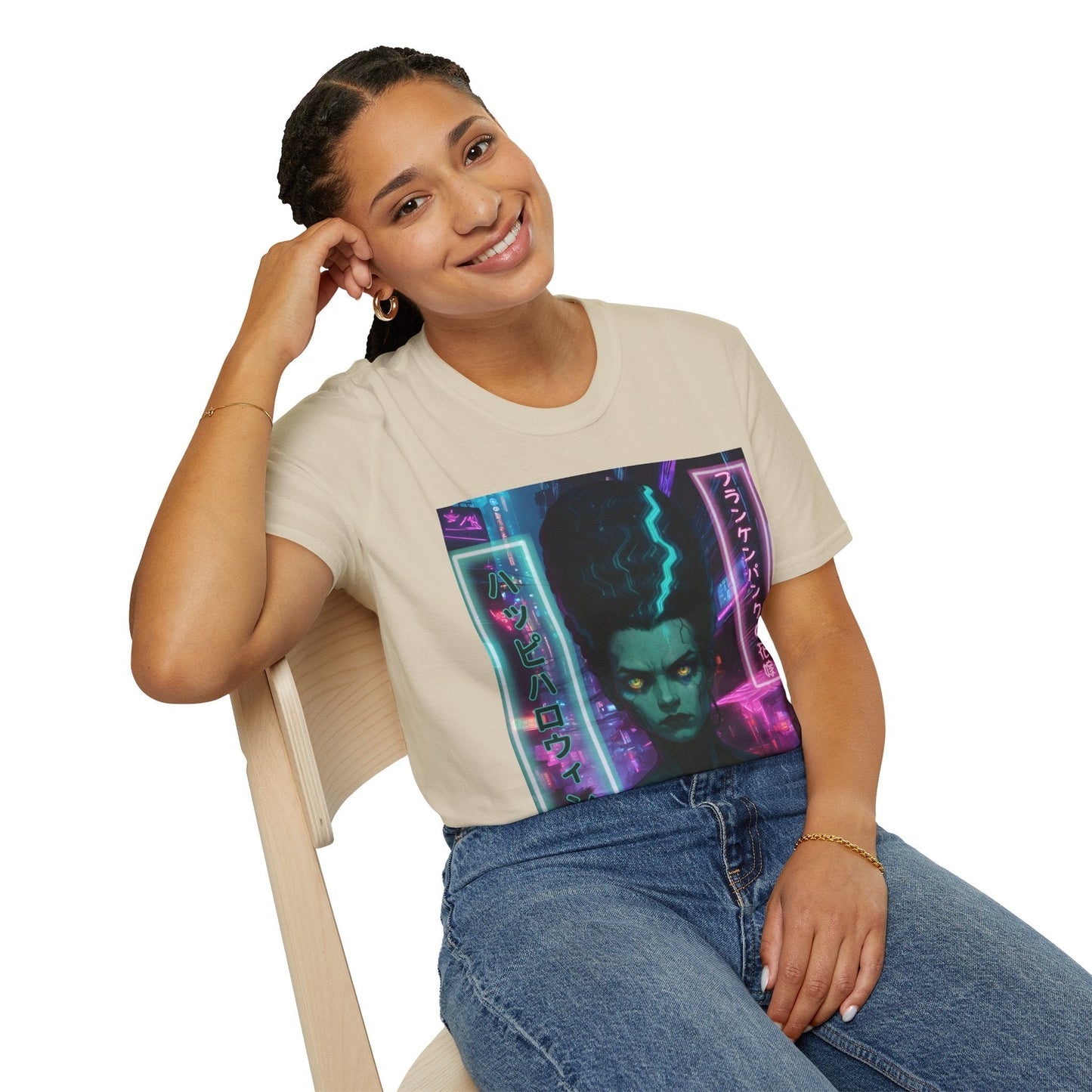 Bride of Frankenpunk LTcolors Unisex T-Shirt by CreepyCrafts.boo – cypherpunkgear.com | Cypherpunk Merch