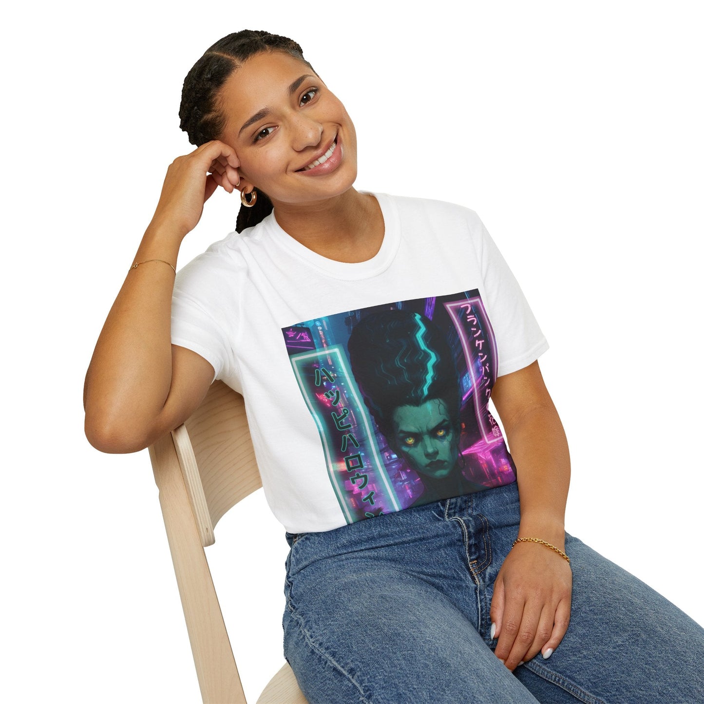 Bride of Frankenpunk LTcolors Unisex T-Shirt by CreepyCrafts.boo – cypherpunkgear.com | Cypherpunk Merch