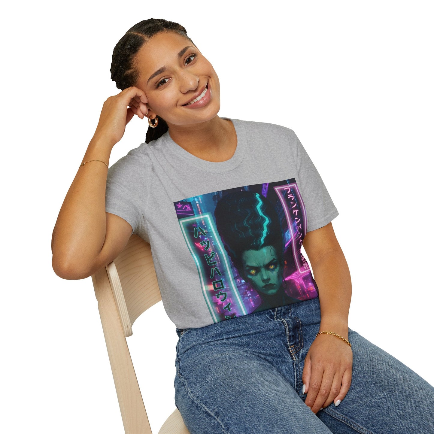 Bride of Frankenpunk LTcolors Unisex T-Shirt by CreepyCrafts.boo – cypherpunkgear.com | Cypherpunk Merch