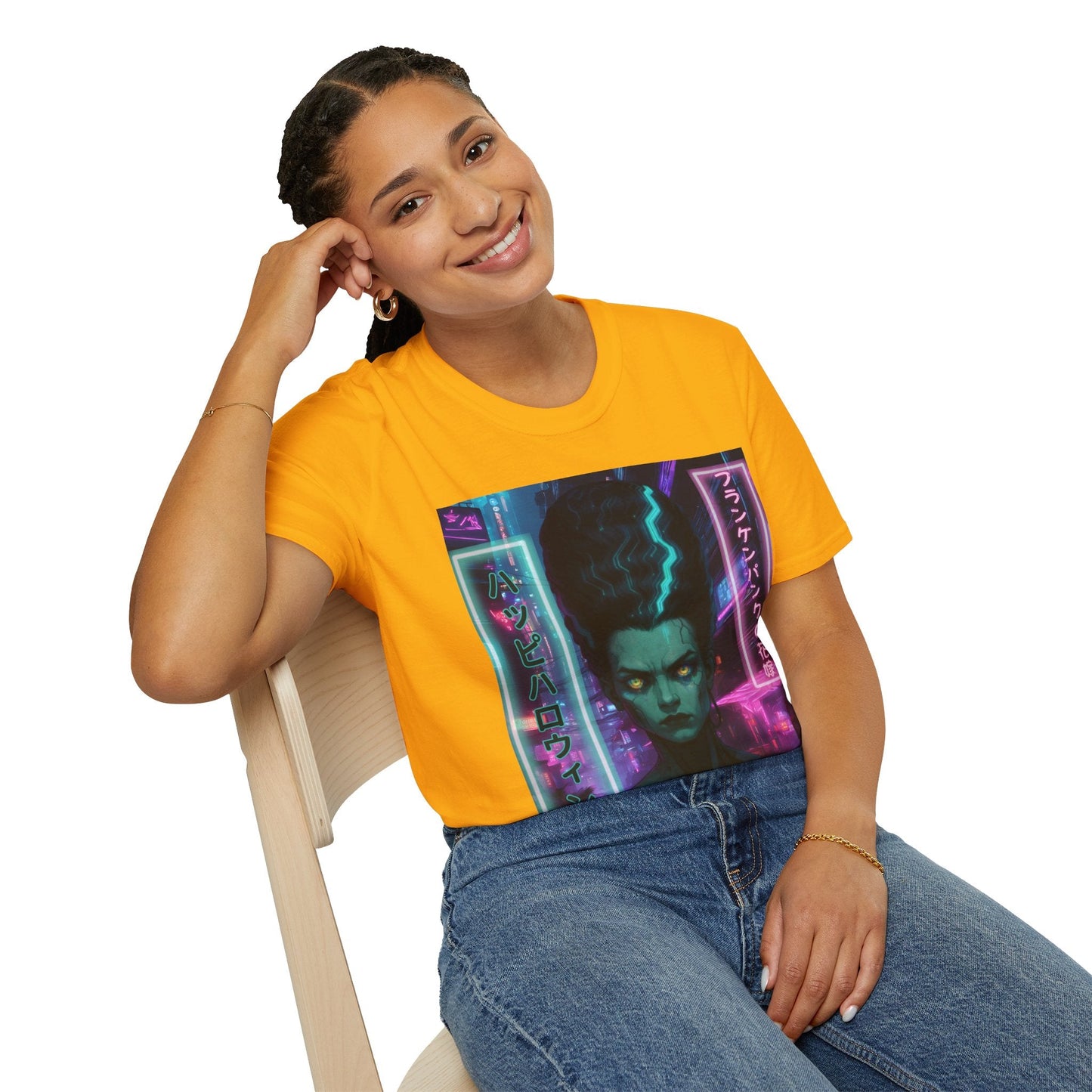 Bride of Frankenpunk LTcolors Unisex T-Shirt by CreepyCrafts.boo – cypherpunkgear.com | Cypherpunk Merch