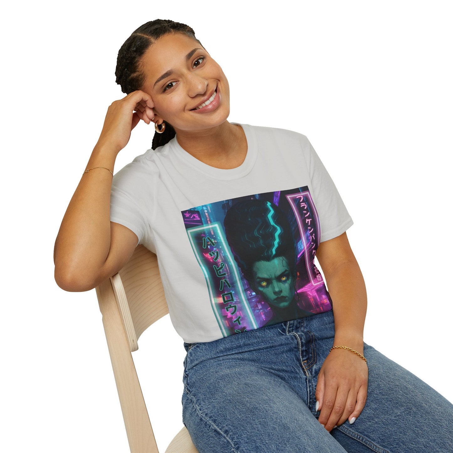 Bride of Frankenpunk LTcolors Unisex T-Shirt by CreepyCrafts.boo – cypherpunkgear.com | Cypherpunk Merch