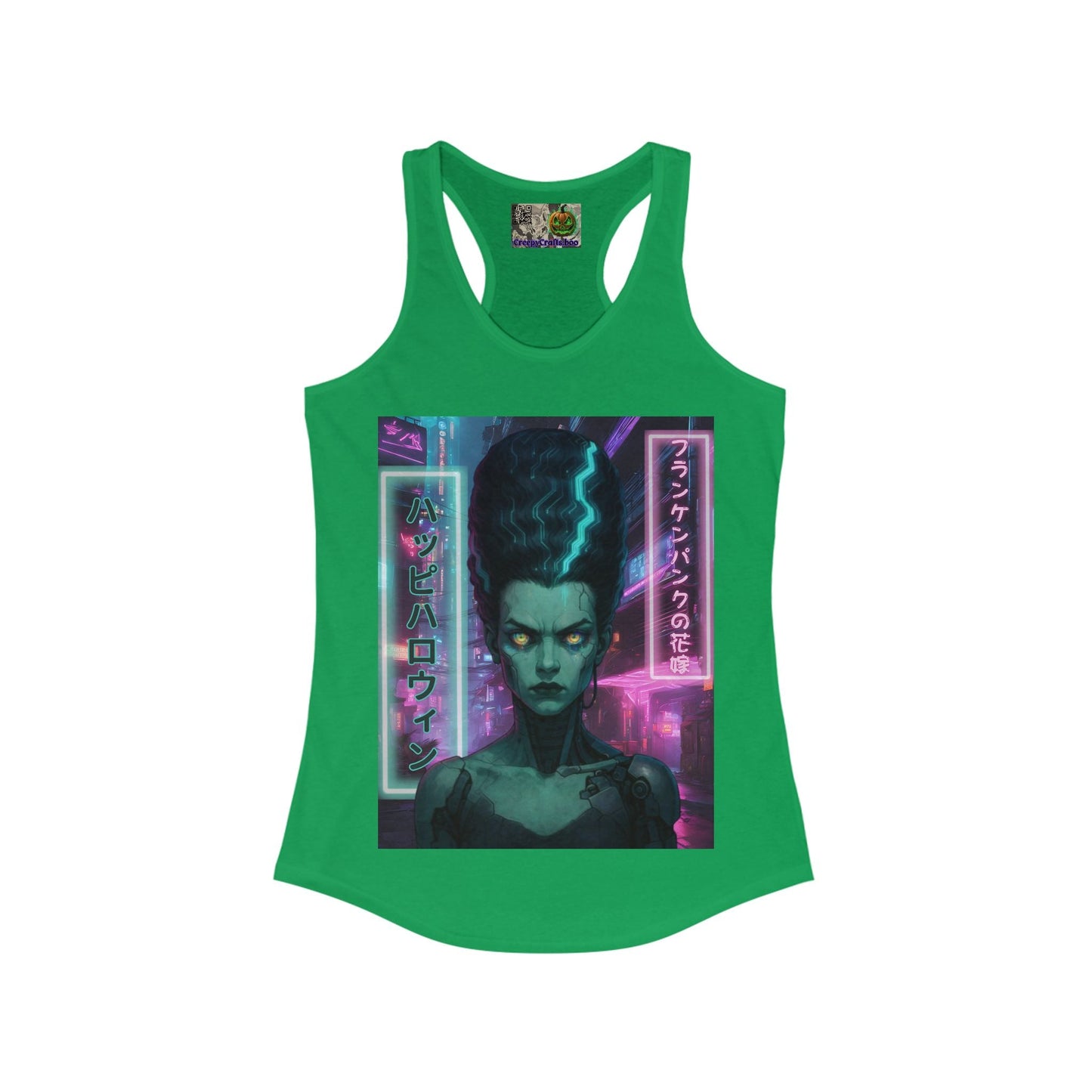 Bride of Frankenpunk Women's Racerback Tank Top by CreepyCrafts.boo – cypherpunkgear.com | Cypherpunk Merch