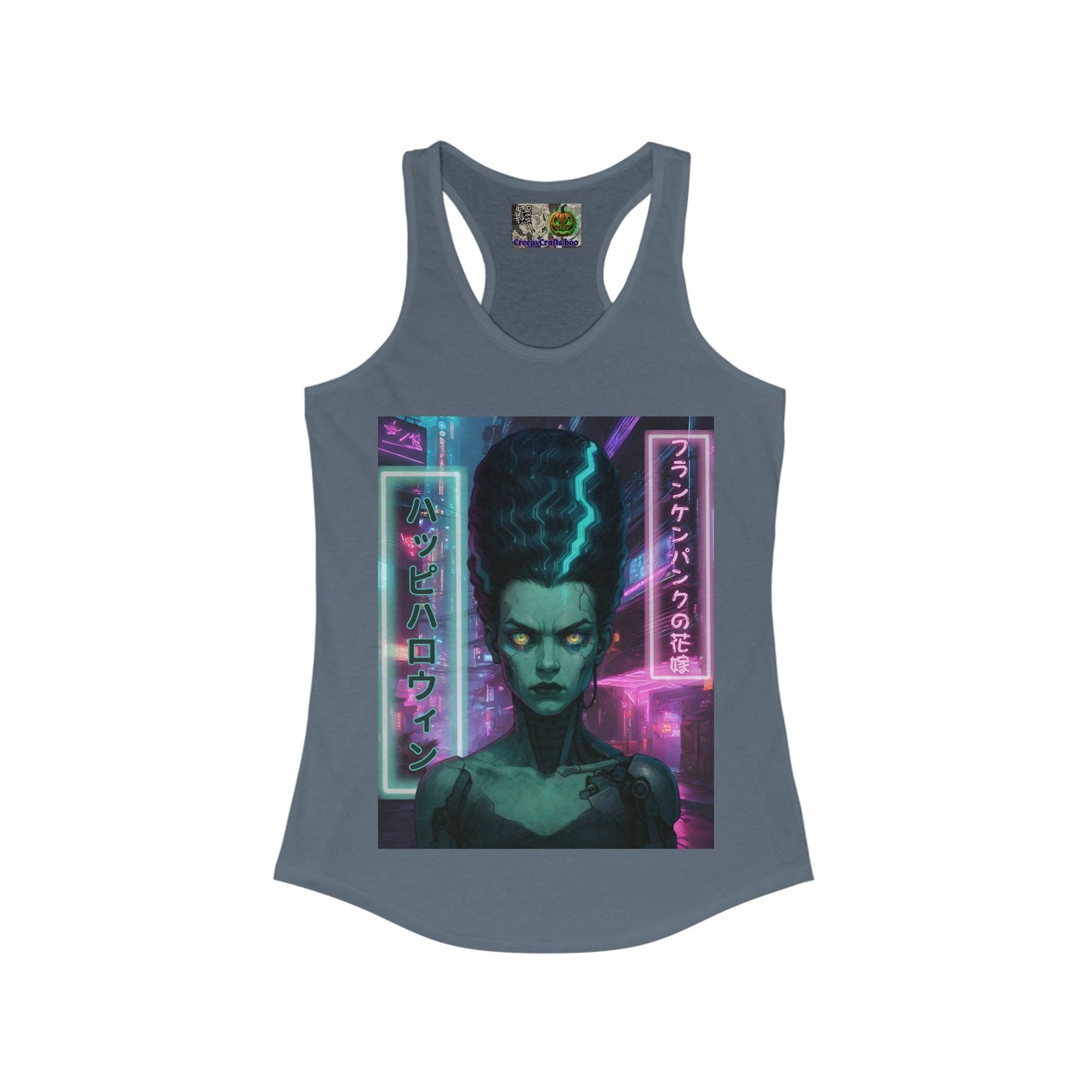 Bride of Frankenpunk Women's Racerback Tank Top by CreepyCrafts.boo – cypherpunkgear.com | Cypherpunk Merch