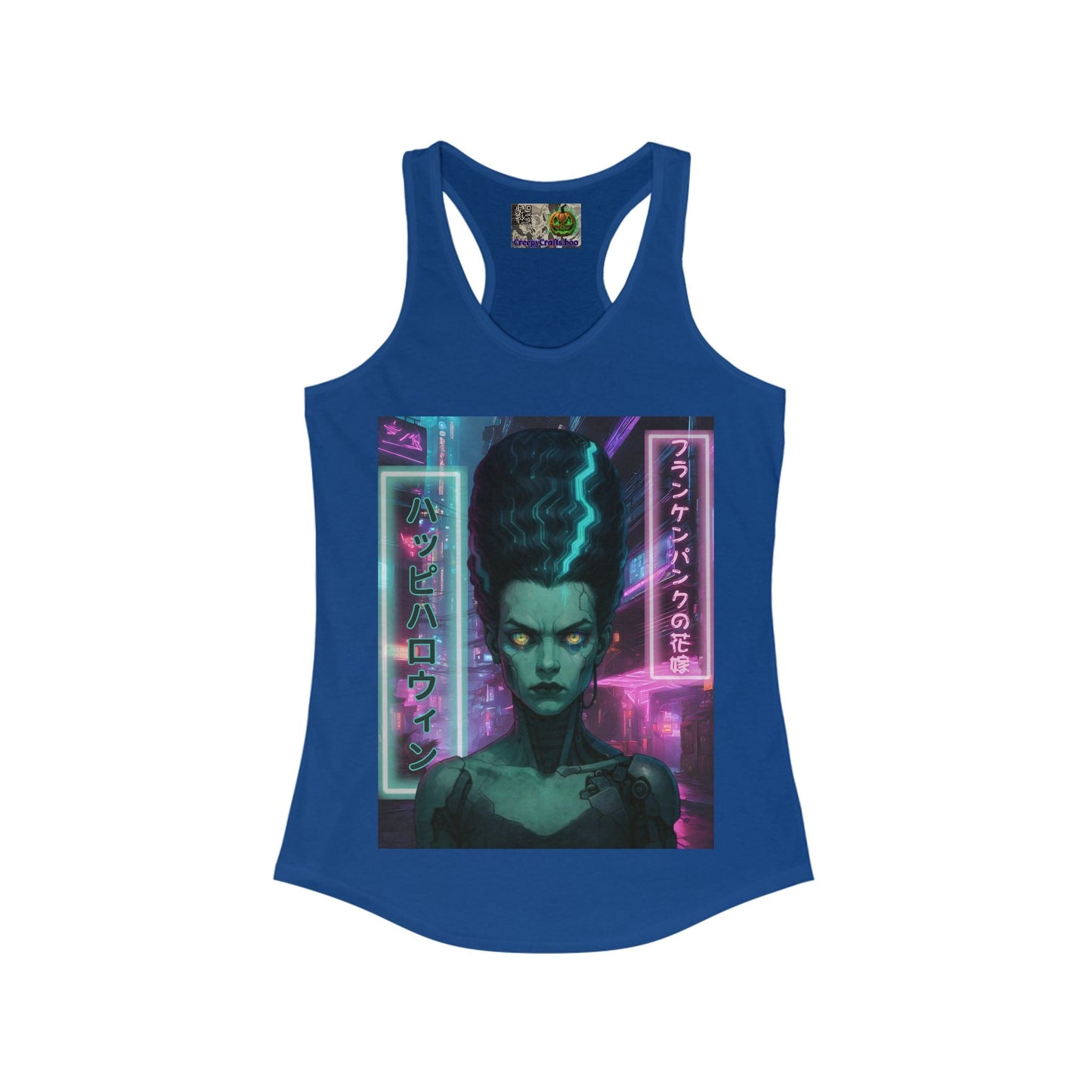 Bride of Frankenpunk Women's Racerback Tank Top by CreepyCrafts.boo – cypherpunkgear.com | Cypherpunk Merch