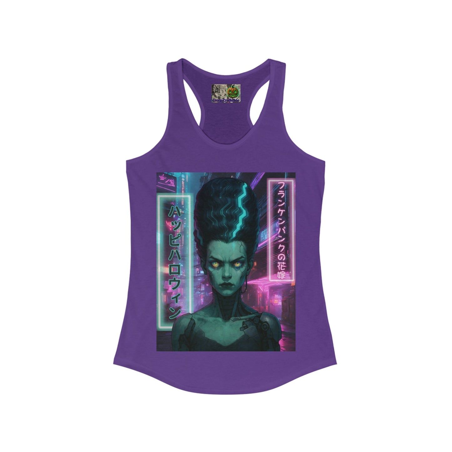 Bride of Frankenpunk Women's Racerback Tank Top by CreepyCrafts.boo – cypherpunkgear.com | Cypherpunk Merch