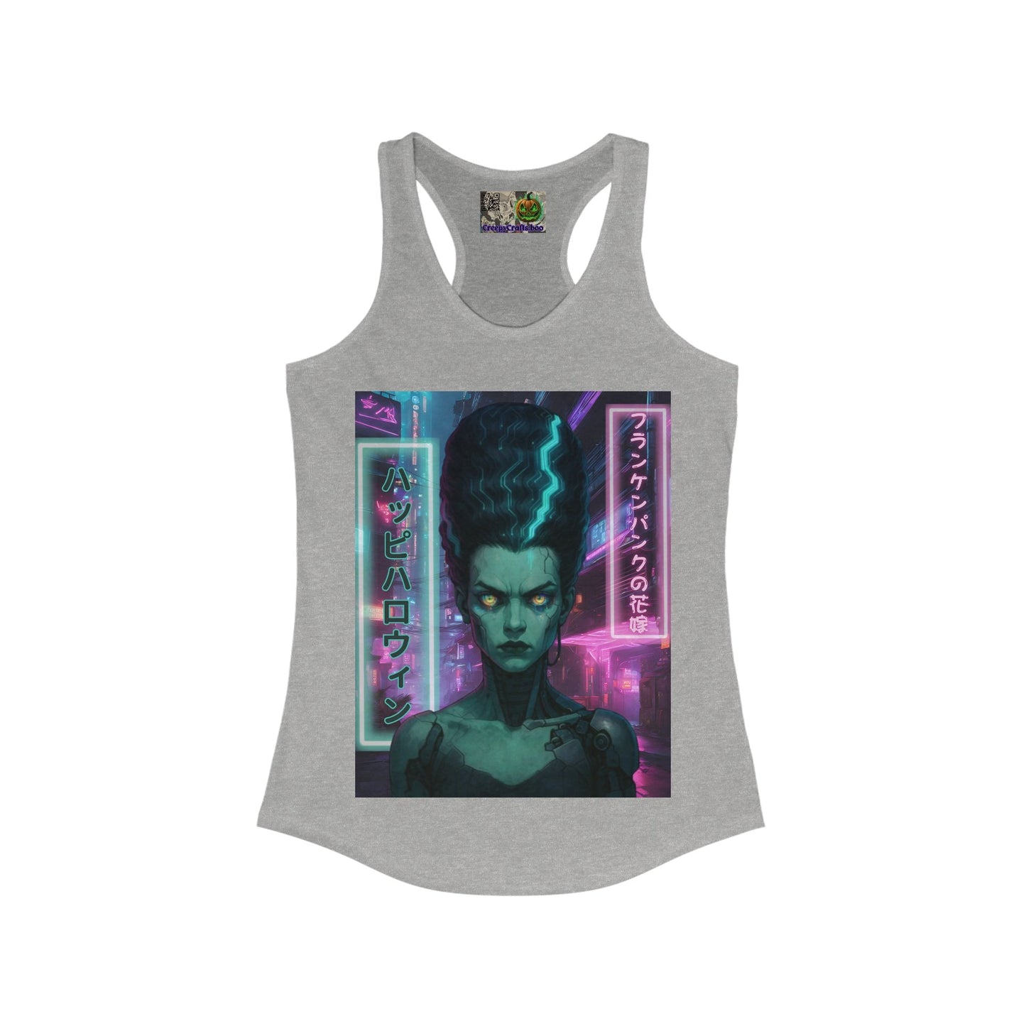 Bride of Frankenpunk Women's Racerback Tank Top by CreepyCrafts.boo – cypherpunkgear.com | Cypherpunk Merch