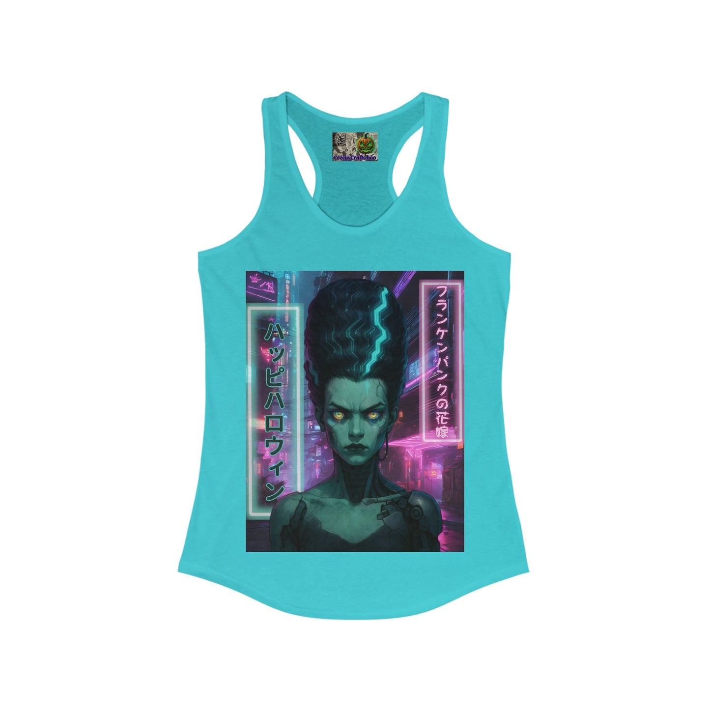Bride of Frankenpunk Women's Racerback Tank Top by CreepyCrafts.boo – cypherpunkgear.com | Cypherpunk Merch