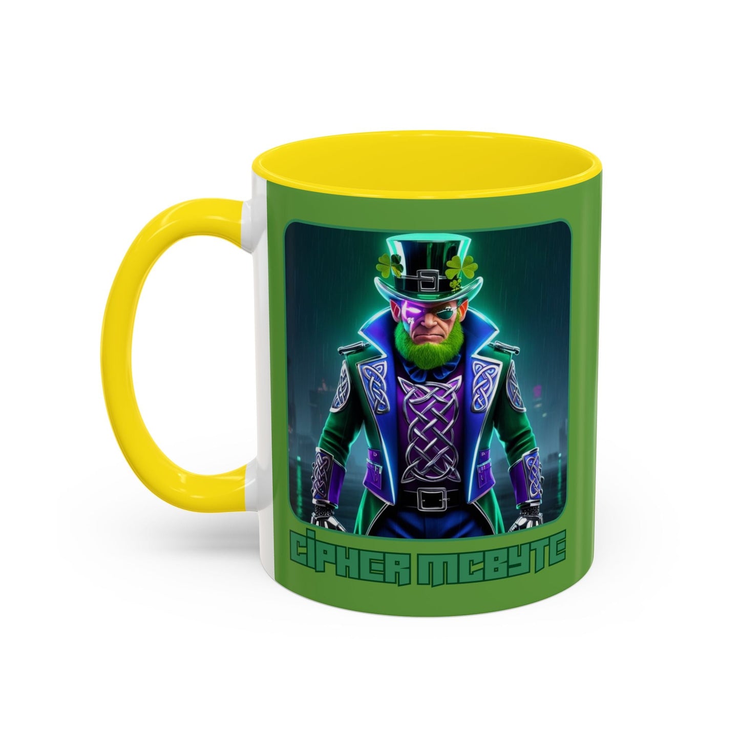 Cipher McByte Accent Mug by cypherpunkgear – cypherpunkgear.com | Cypherpunk Merch