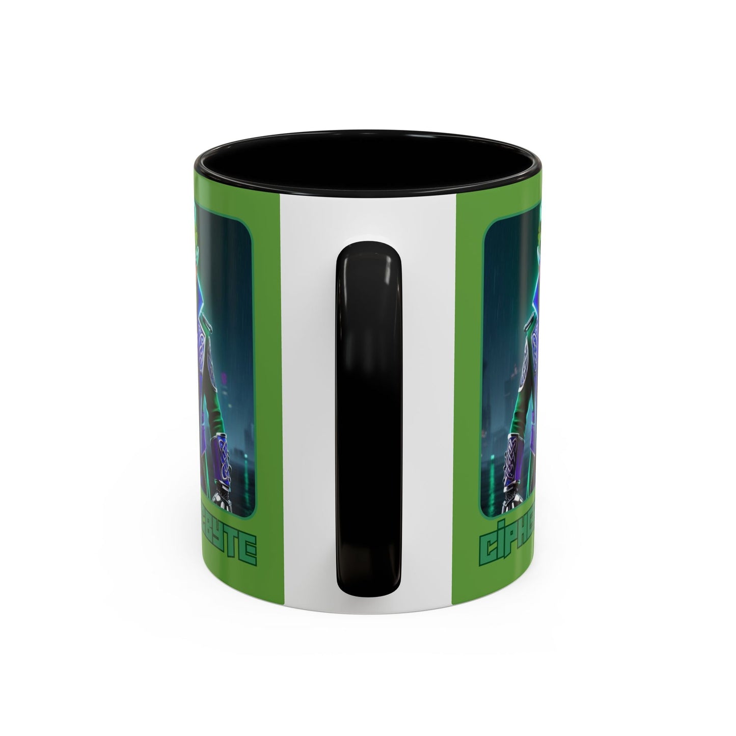 Cipher McByte Accent Mug by cypherpunkgear – cypherpunkgear.com | Cypherpunk Merch