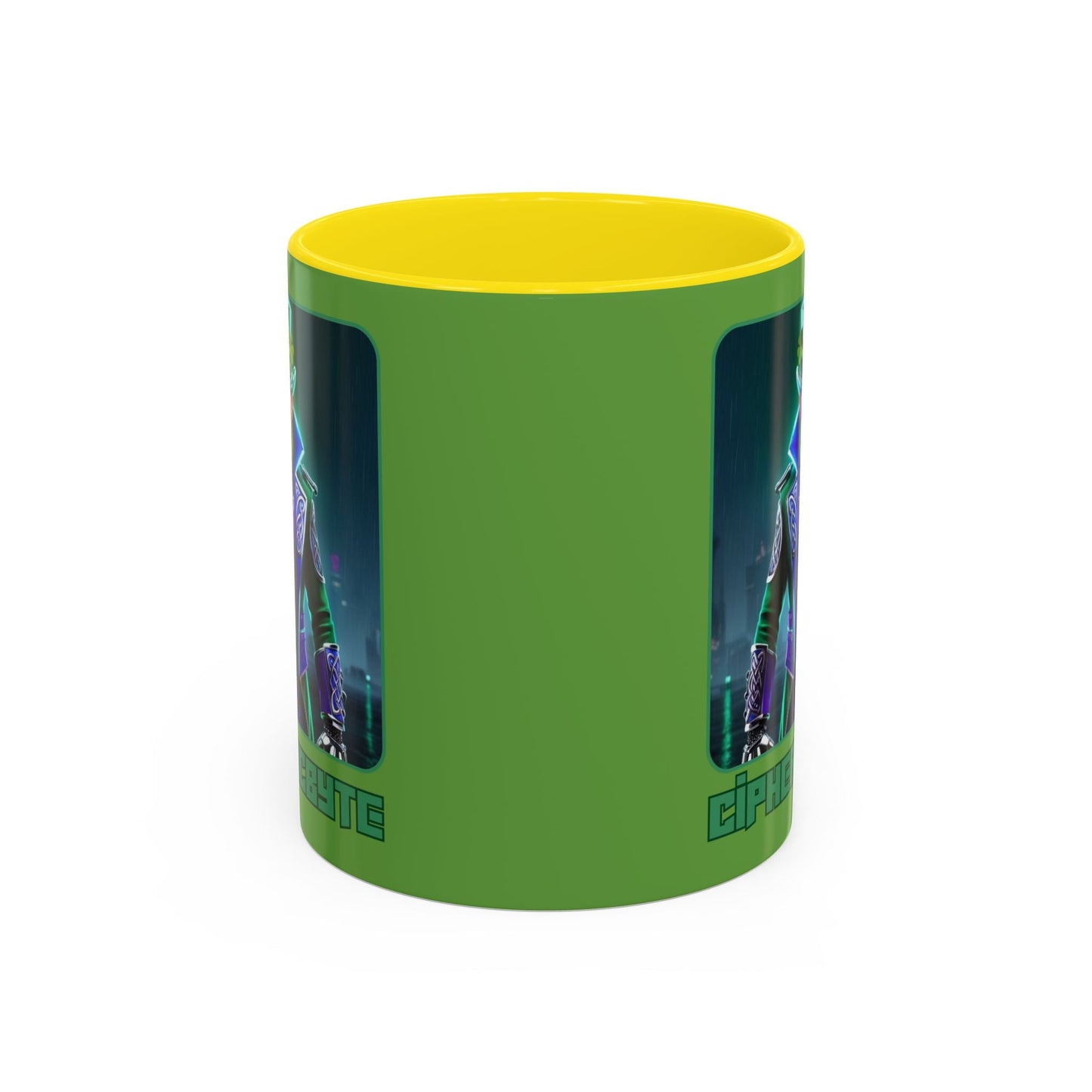 Cipher McByte Accent Mug by cypherpunkgear – cypherpunkgear.com | Cypherpunk Merch