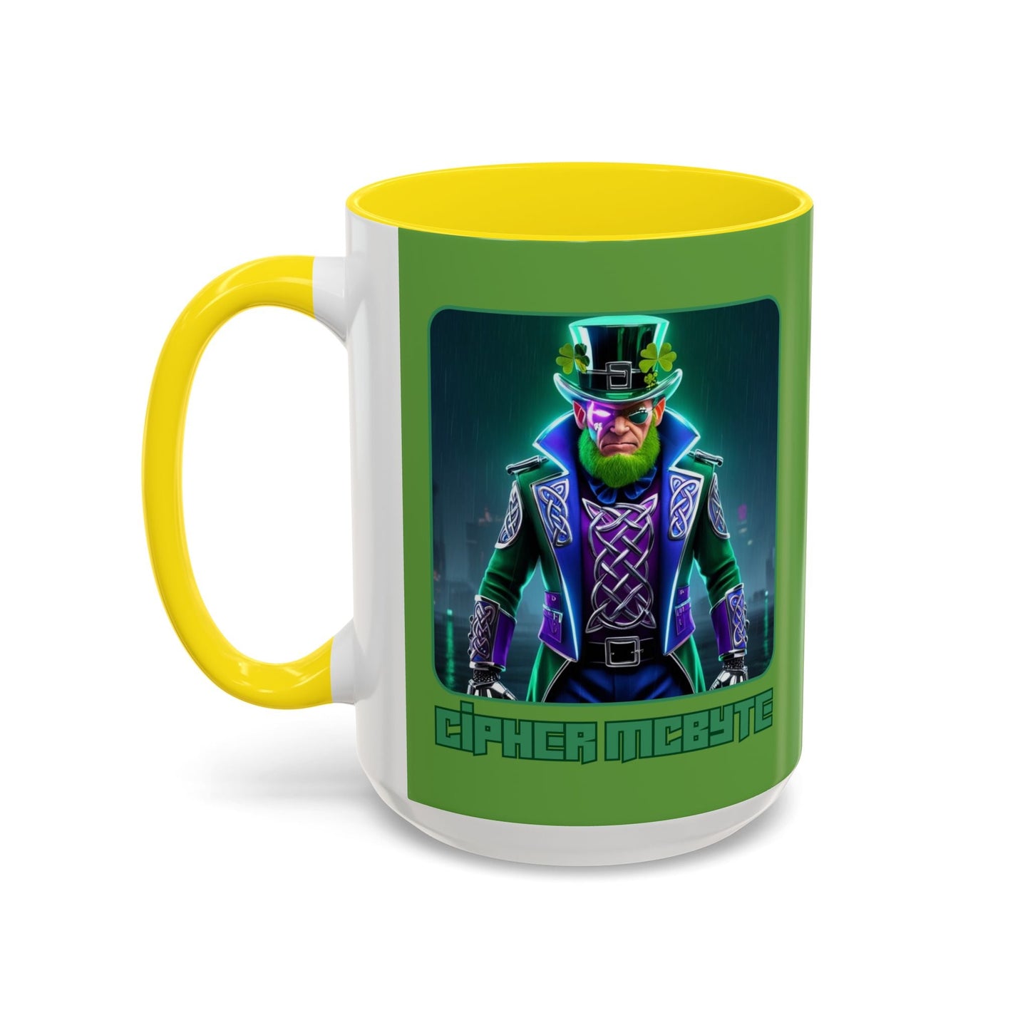 Cipher McByte Accent Mug by cypherpunkgear – cypherpunkgear.com | Cypherpunk Merch
