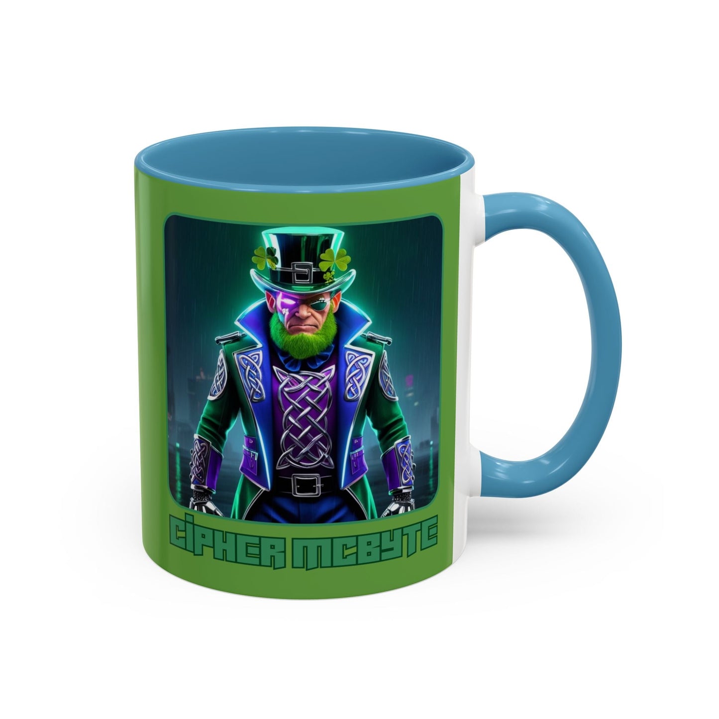Cipher McByte Accent Mug by cypherpunkgear – cypherpunkgear.com | Cypherpunk Merch