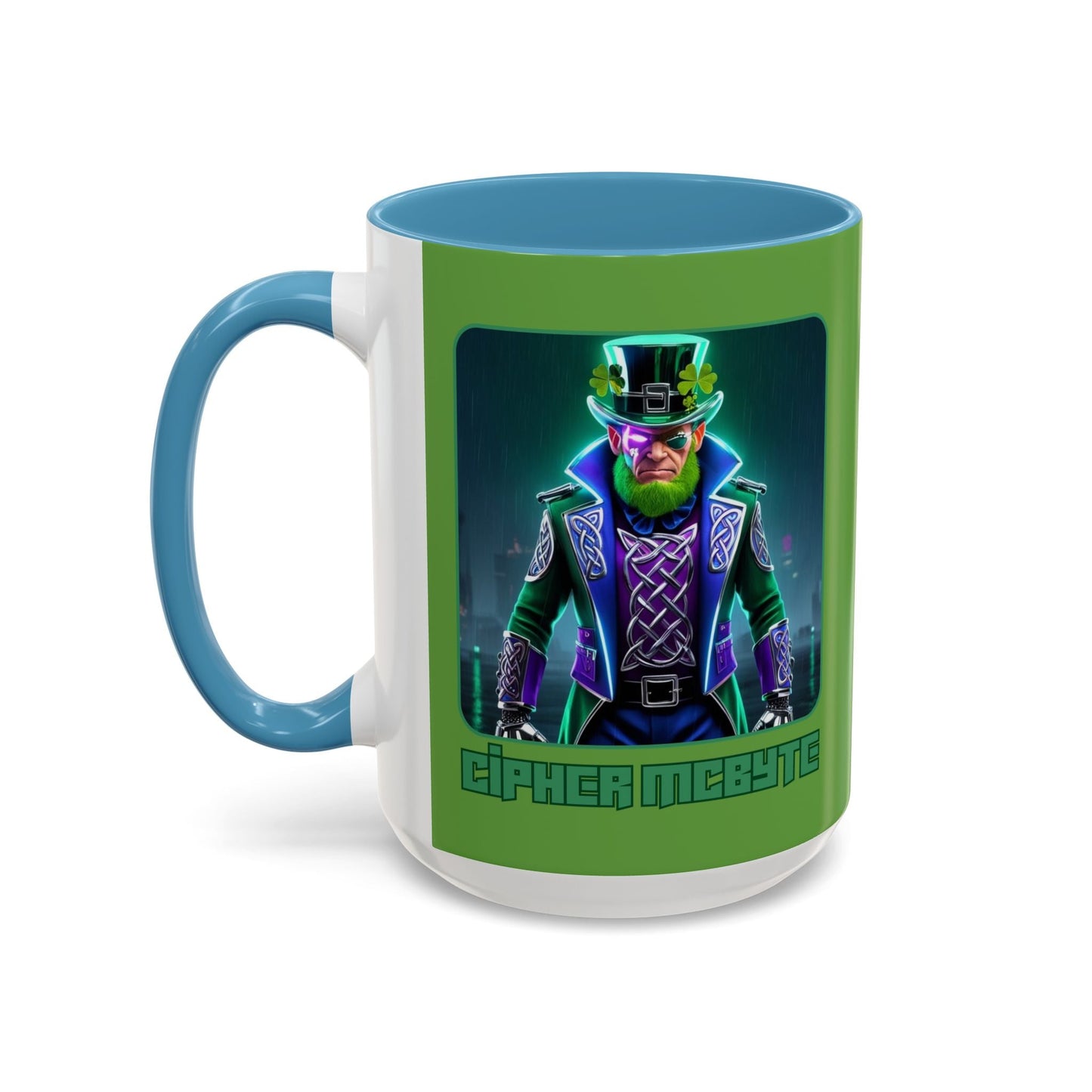 Cipher McByte Accent Mug by cypherpunkgear – cypherpunkgear.com | Cypherpunk Merch