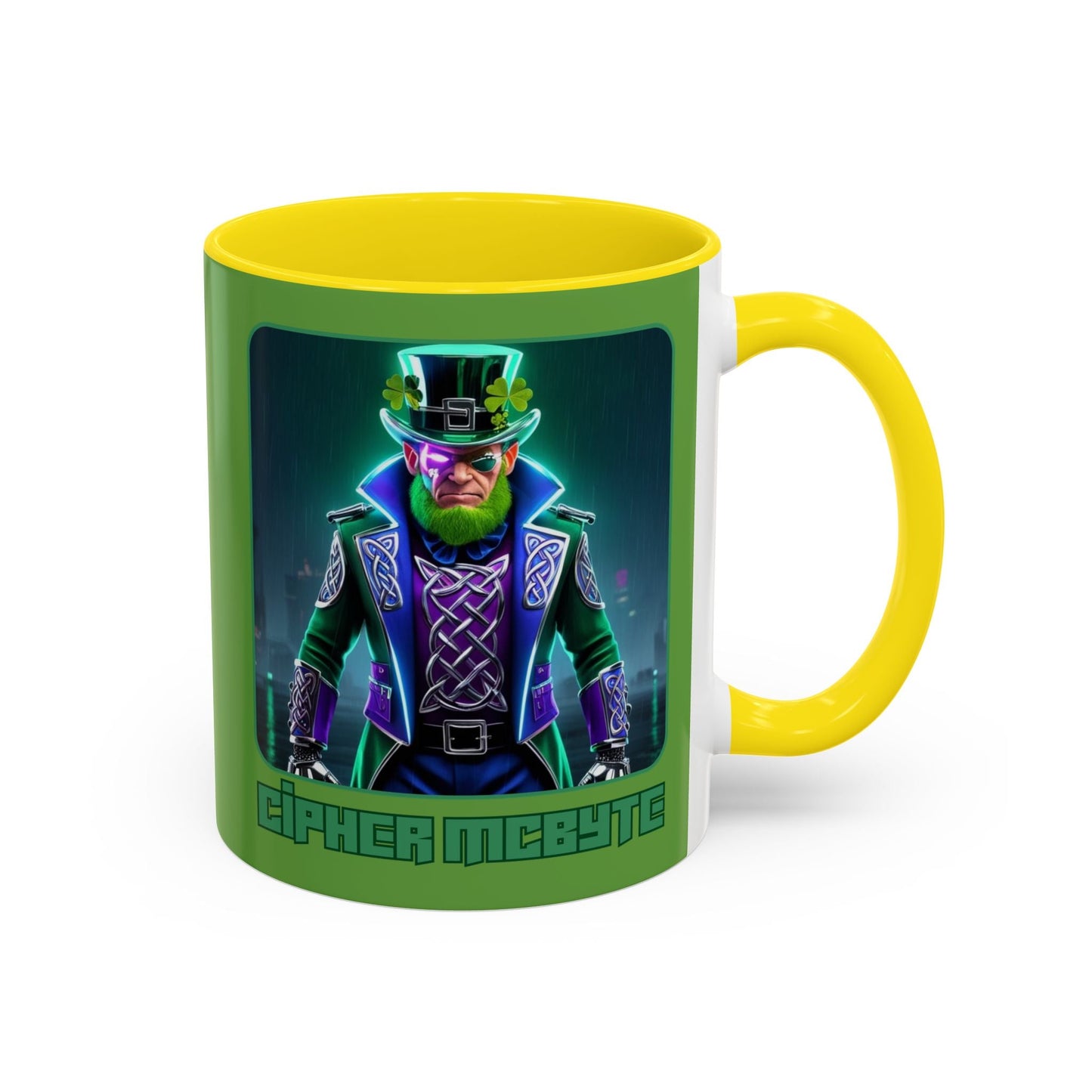 Cipher McByte Accent Mug by cypherpunkgear – cypherpunkgear.com | Cypherpunk Merch