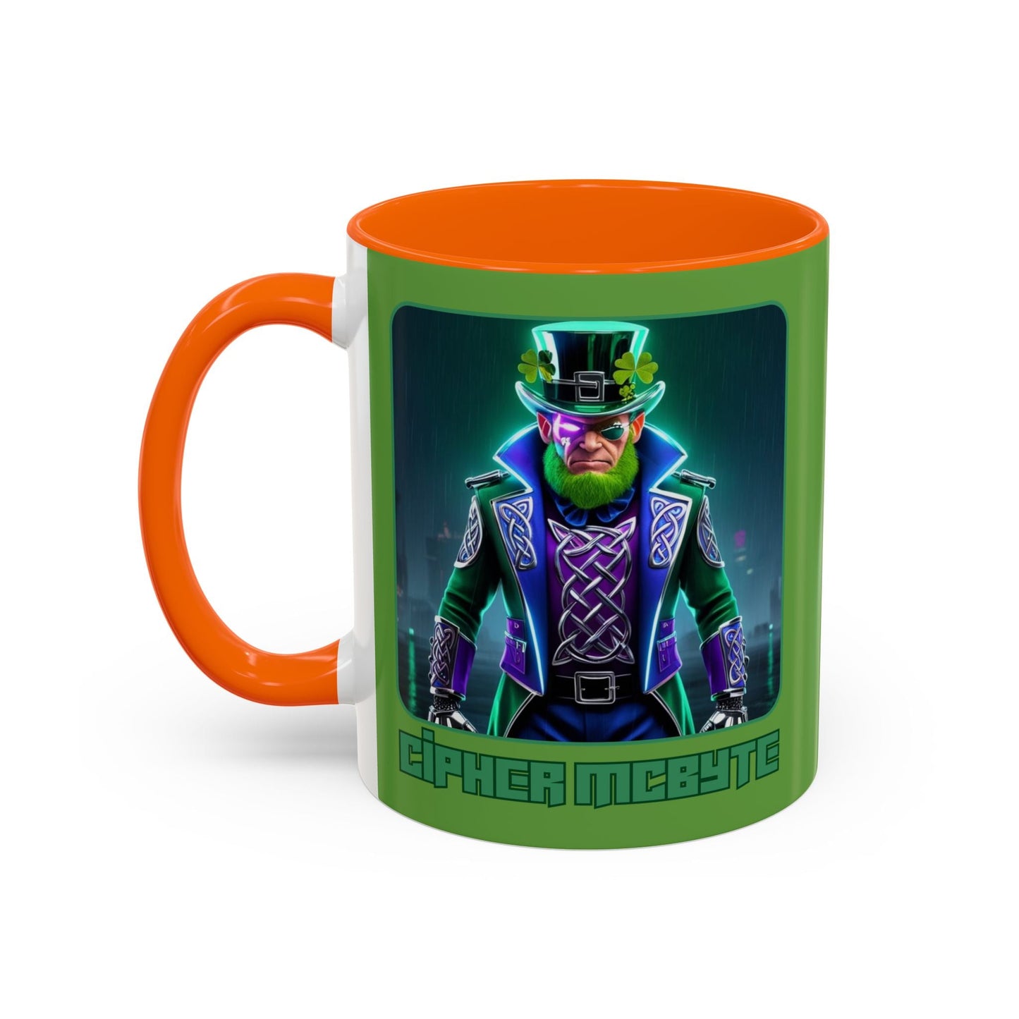 Cipher McByte Accent Mug by cypherpunkgear – cypherpunkgear.com | Cypherpunk Merch
