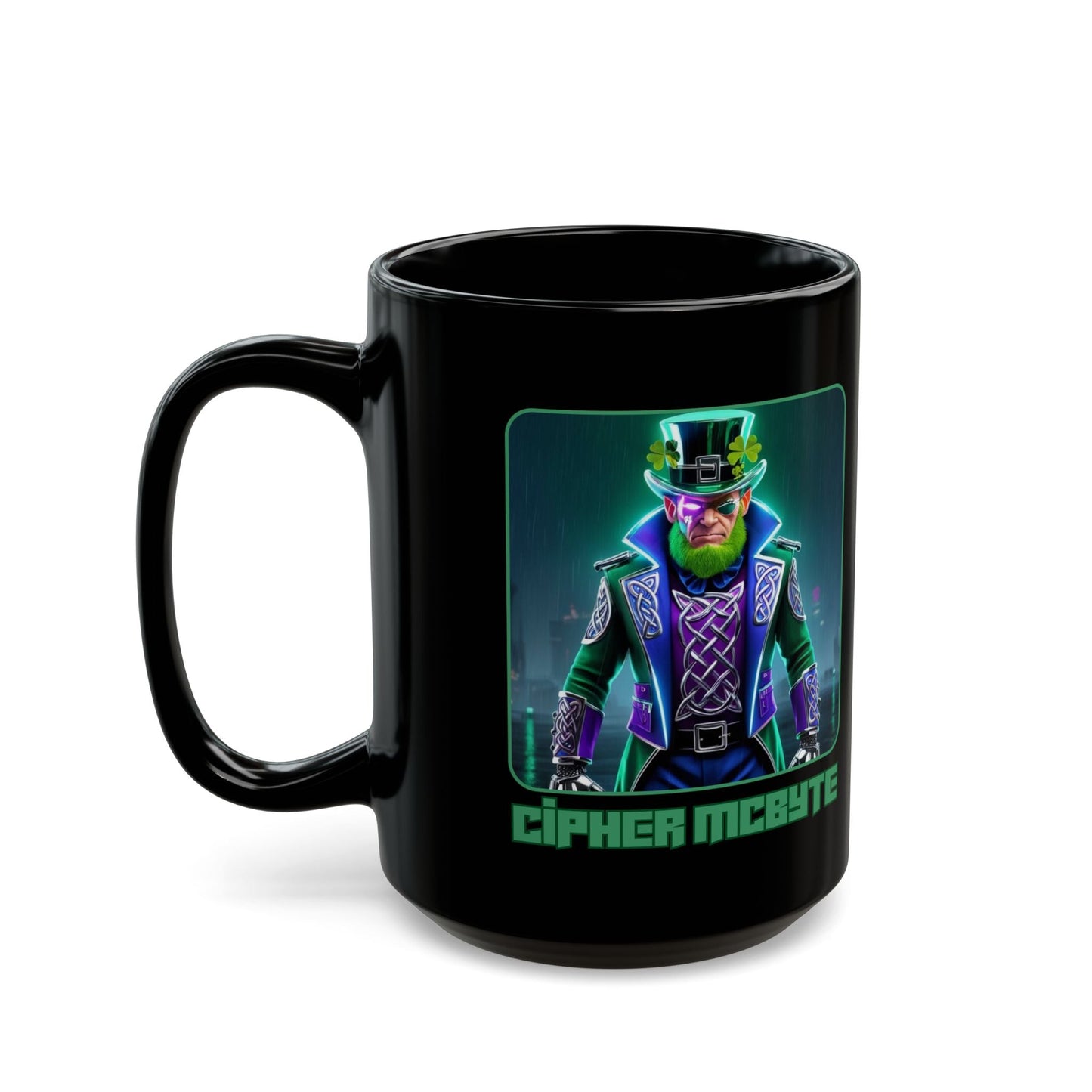 Cipher McByte Black Mug by cypherpunkgear – cypherpunkgear.com | Cypherpunk Merch