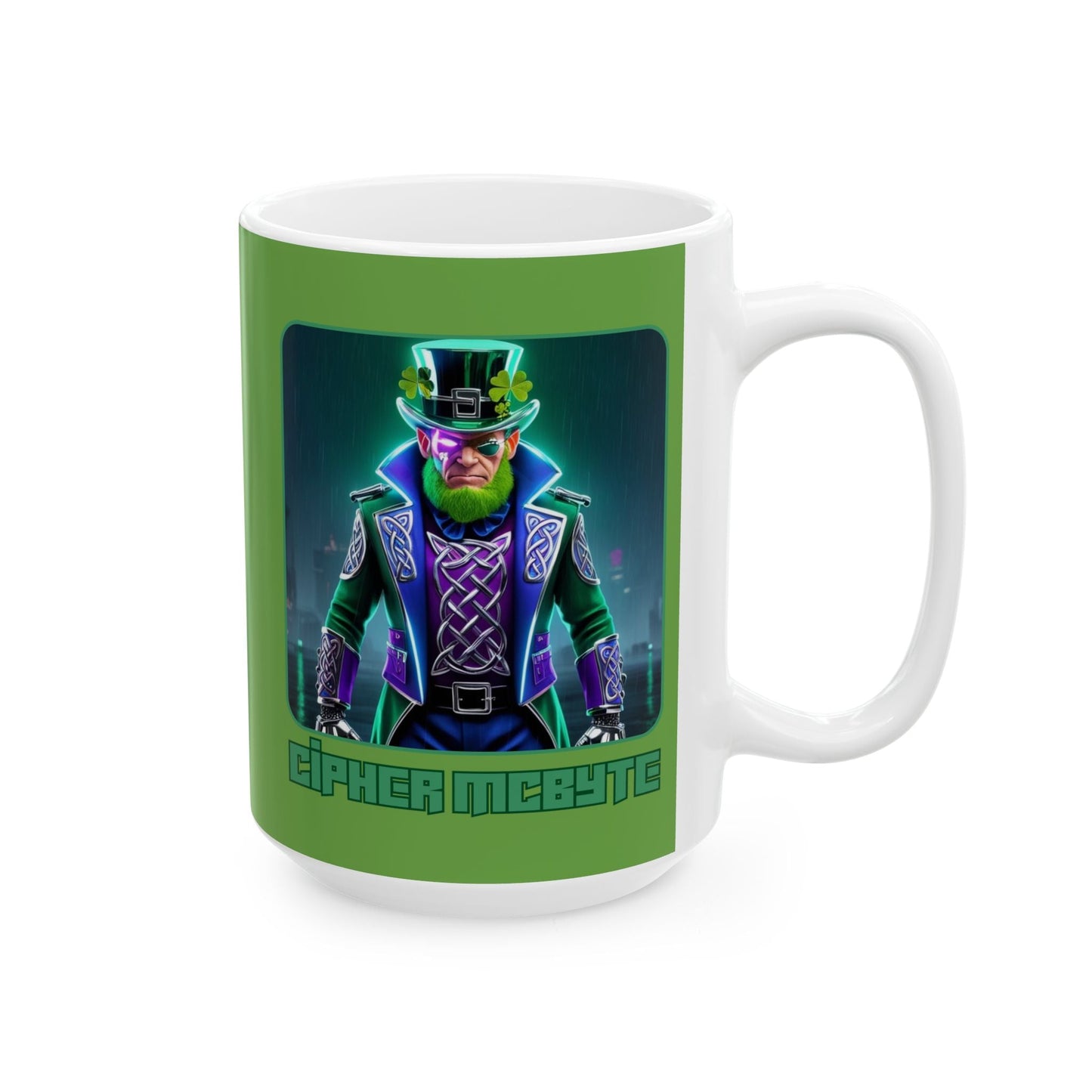 Cipher McByte Green Mug by cypherpunkgear – cypherpunkgear.com | Cypherpunk Merch