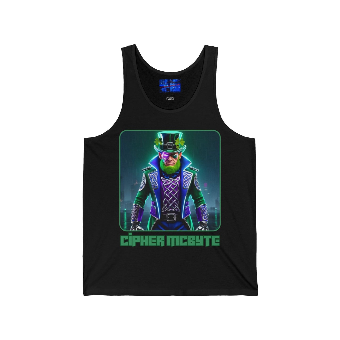 Cipher McByte Unisex Jersey Tank Top by cypherpunkgear – cypherpunkgear.com | Cypherpunk Merch