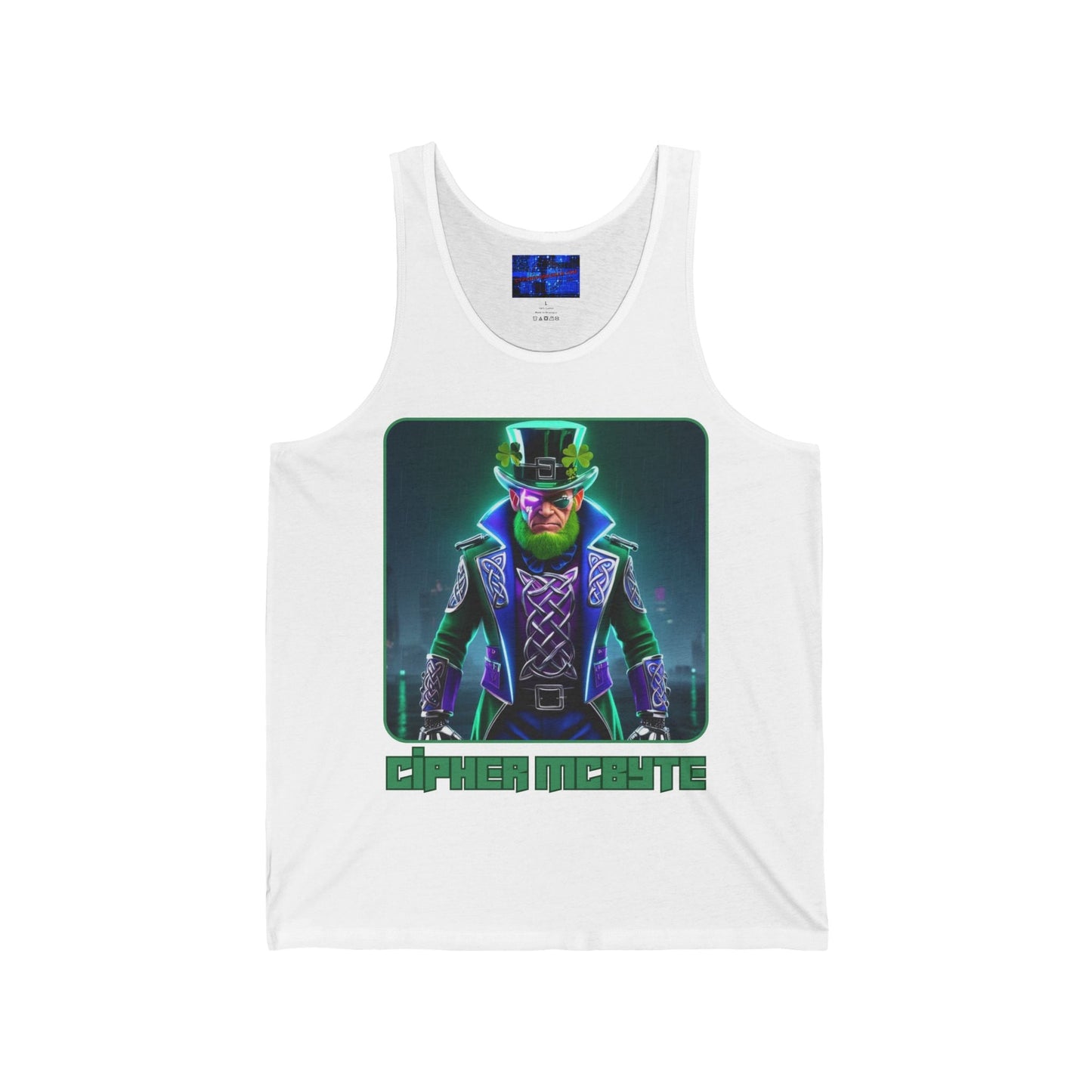 Cipher McByte Unisex Jersey Tank Top by cypherpunkgear – cypherpunkgear.com | Cypherpunk Merch