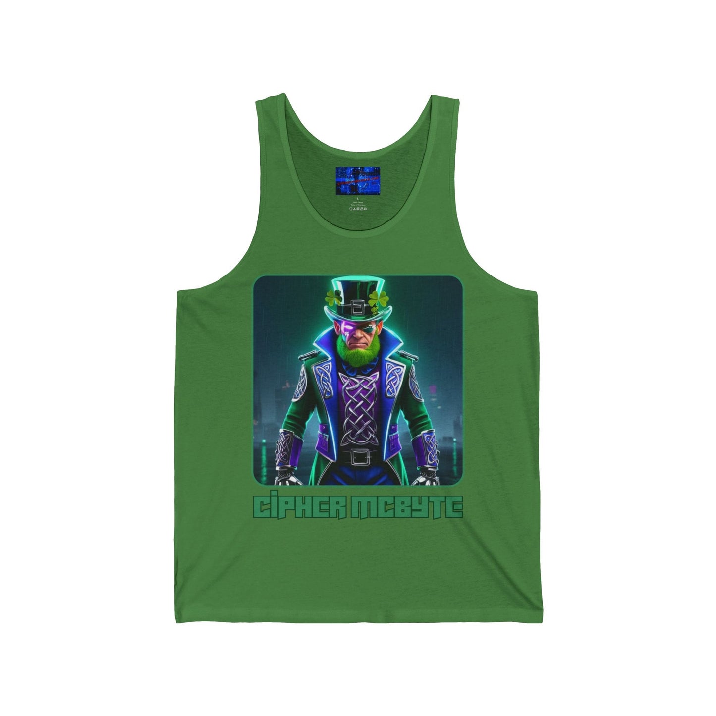 Cipher McByte Unisex Jersey Tank Top by cypherpunkgear – cypherpunkgear.com | Cypherpunk Merch