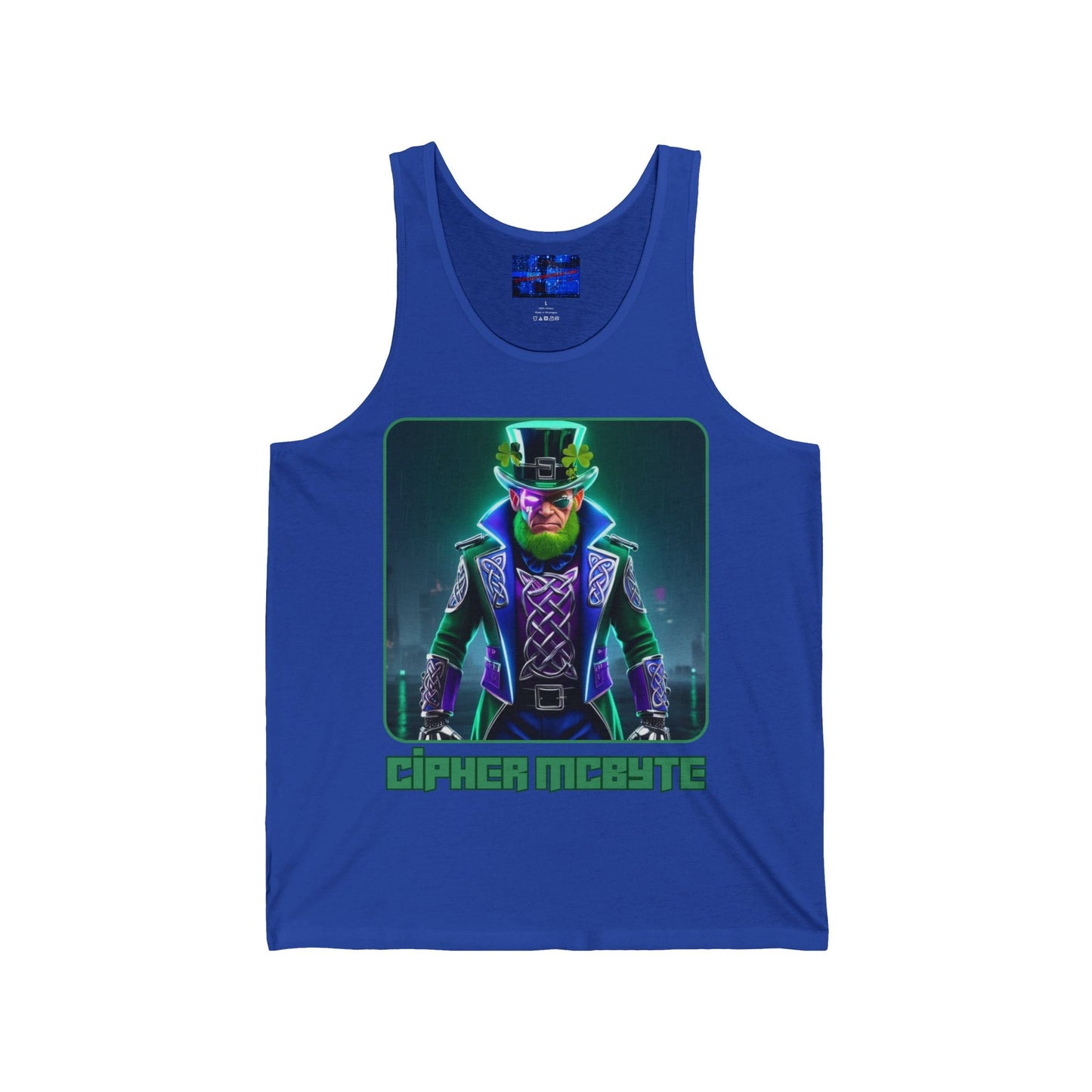 Cipher McByte Unisex Jersey Tank Top by cypherpunkgear – cypherpunkgear.com | Cypherpunk Merch