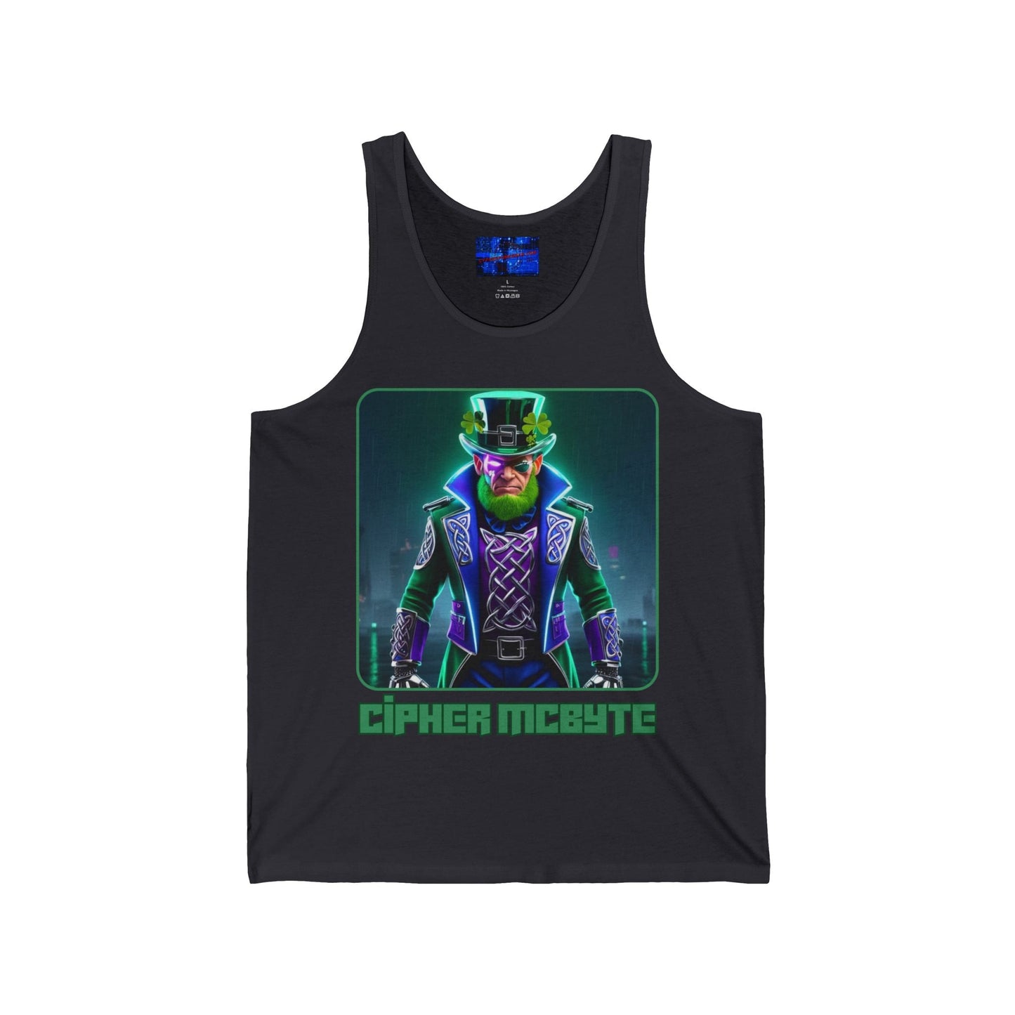 Cipher McByte Unisex Jersey Tank Top by cypherpunkgear – cypherpunkgear.com | Cypherpunk Merch