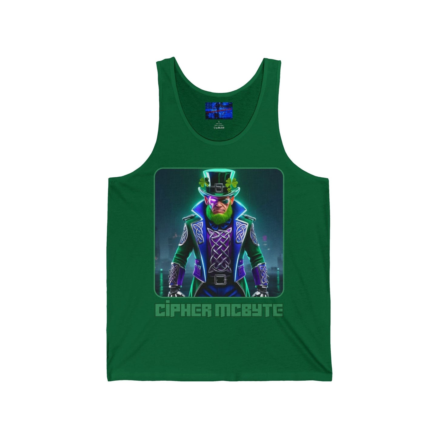 Cipher McByte Unisex Jersey Tank Top by cypherpunkgear – cypherpunkgear.com | Cypherpunk Merch