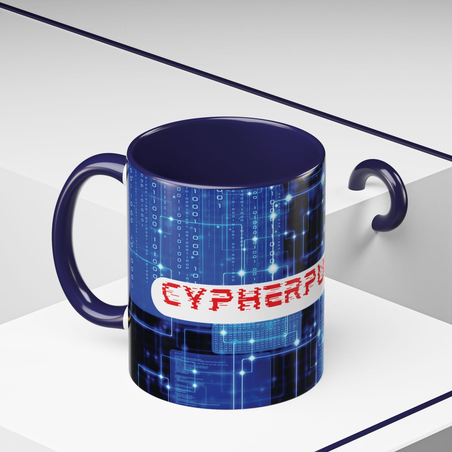 Cypherpunkgear logo Accent Mug by cypherpunkgear – cypherpunkgear.com | Cypherpunk Merch