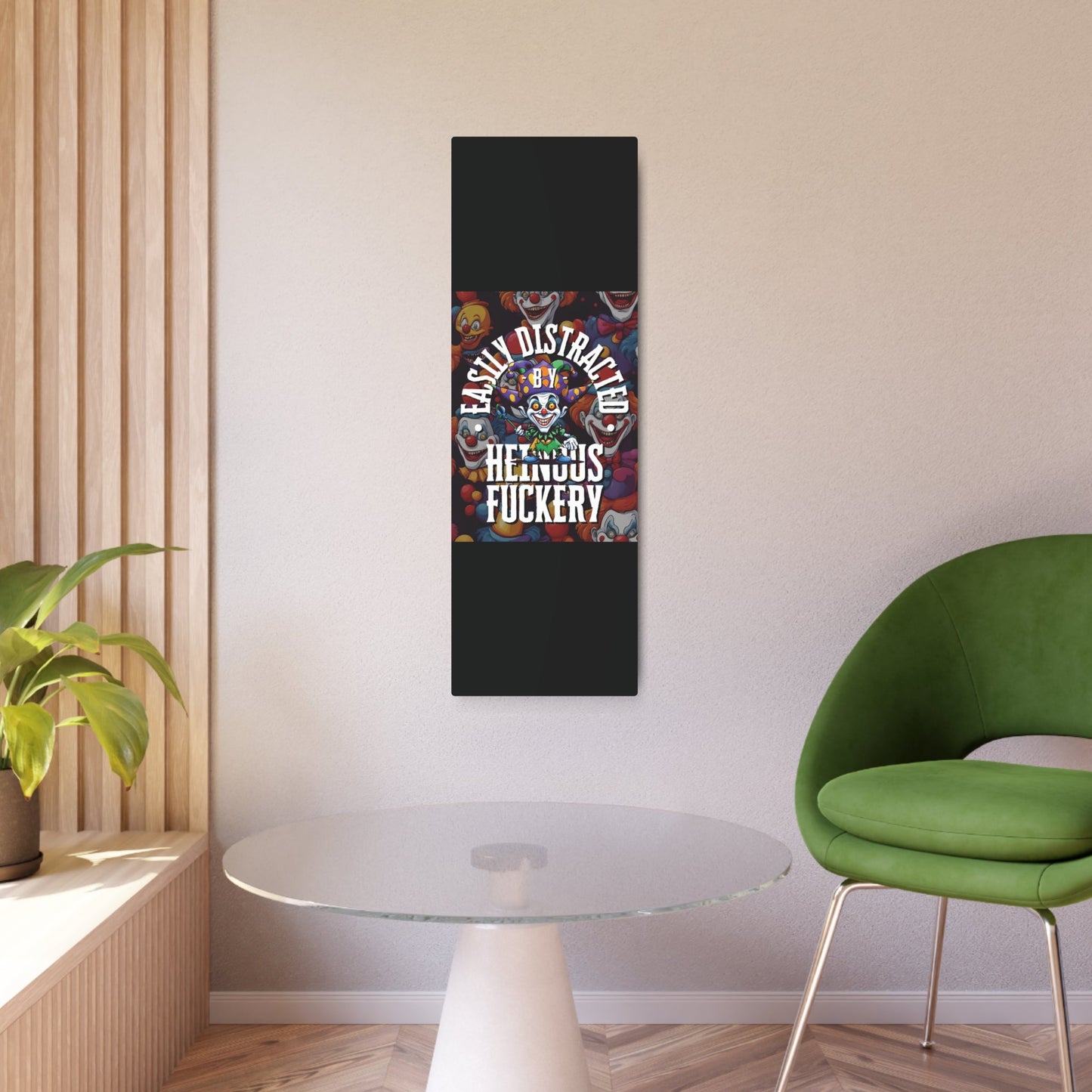 Easily Distracted by Heinous Fuckery Little Jincs Metal Art Sign by cypherpunkgear – cypherpunkgear.com | Cypherpunk Merch