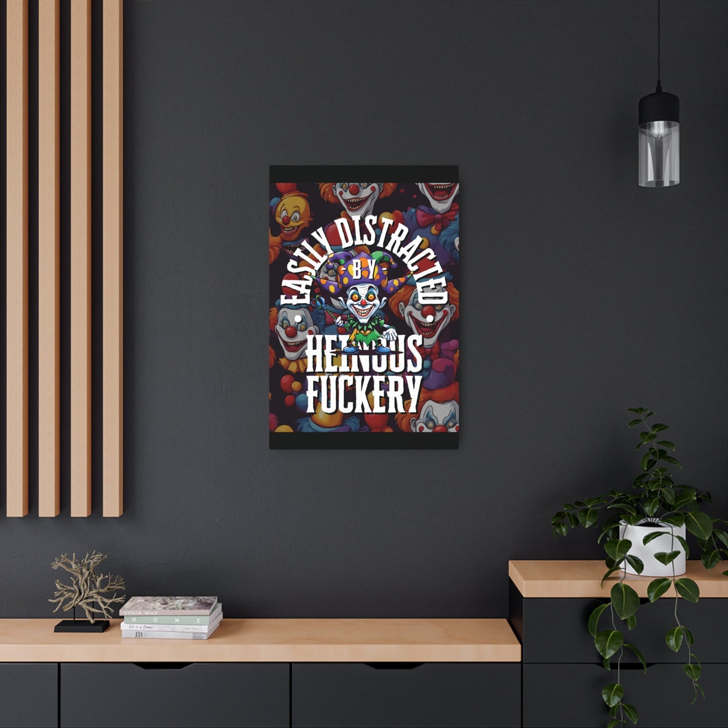Easily Distracted by Heinous Fuckery Little Jincs Metal Art Sign by cypherpunkgear – cypherpunkgear.com | Cypherpunk Merch