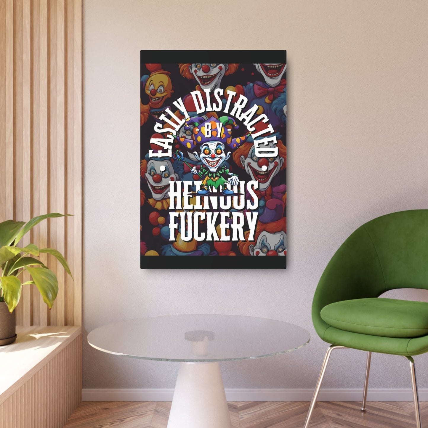 Easily Distracted by Heinous Fuckery Little Jincs Metal Art Sign by cypherpunkgear – cypherpunkgear.com | Cypherpunk Merch