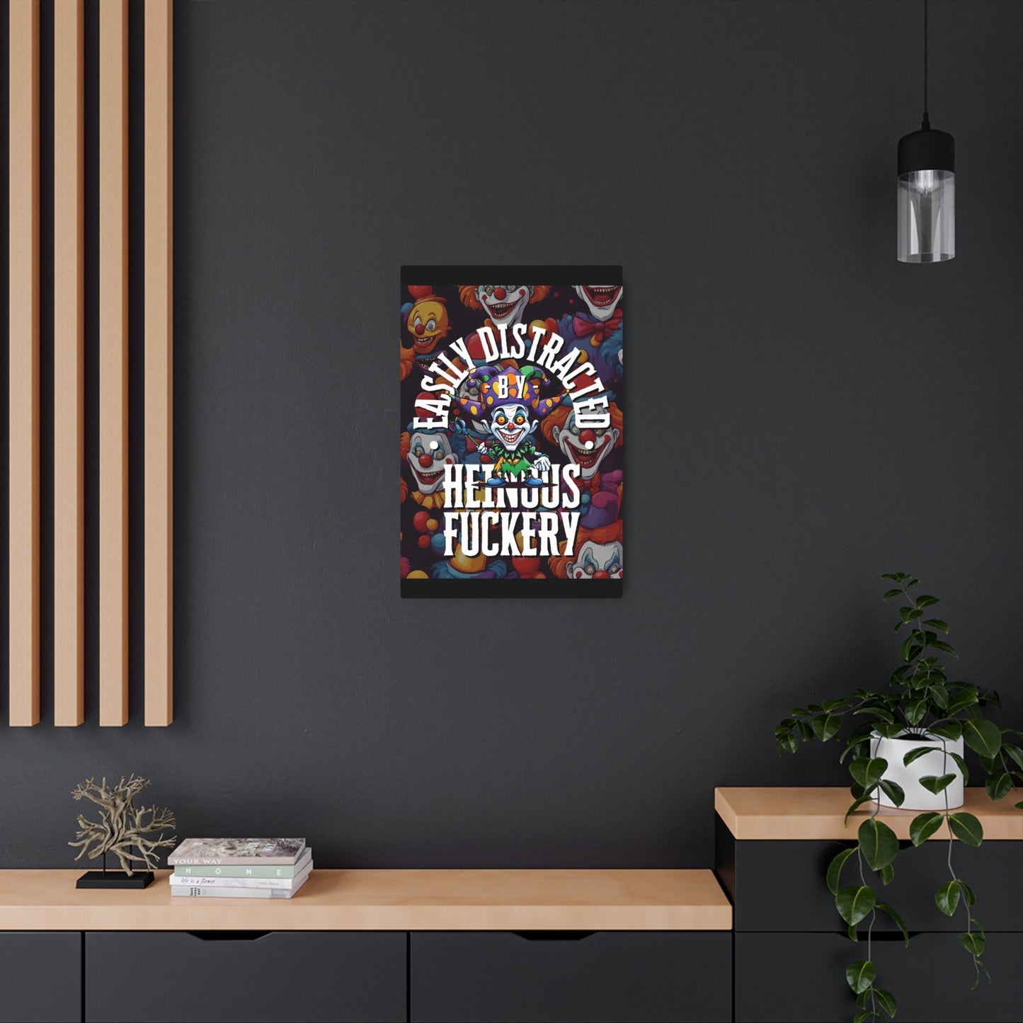 Easily Distracted by Heinous Fuckery Little Jincs Metal Art Sign by cypherpunkgear – cypherpunkgear.com | Cypherpunk Merch