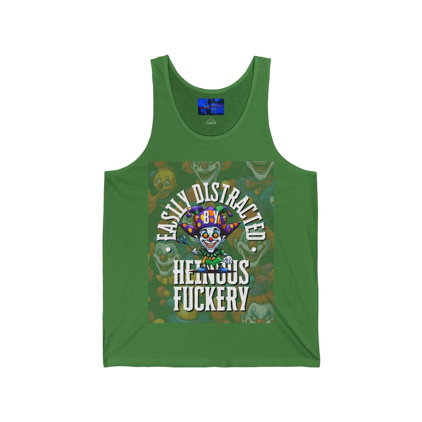 Easily Distracted by Heinous Fuckery Little Jincs Unisex Jersey Tank Top by cypherpunkgear – cypherpunkgear.com | Cypherpunk Merch