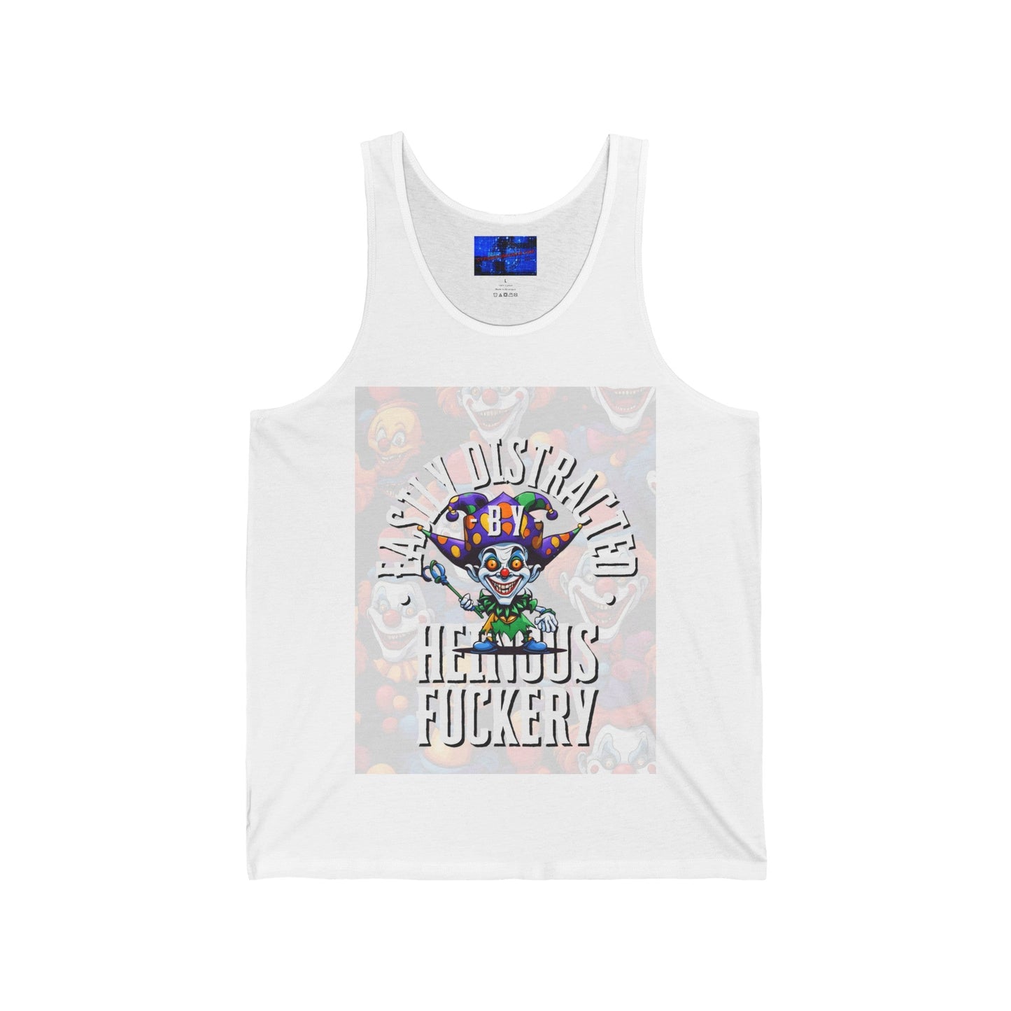 Easily Distracted by Heinous Fuckery Little Jincs Unisex Jersey Tank Top by cypherpunkgear – cypherpunkgear.com | Cypherpunk Merch