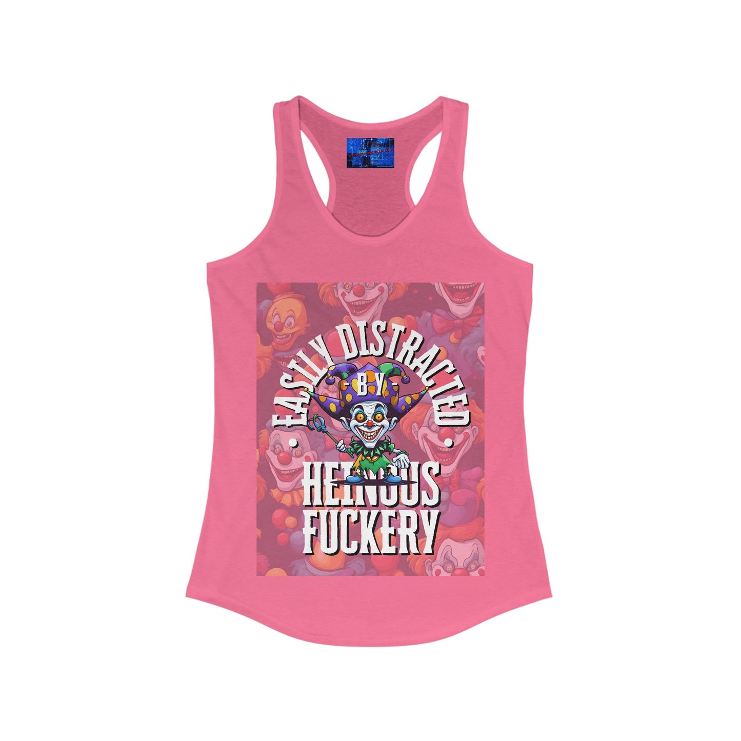Easily Distracted by Heinous Fuckery Little Jincs Women's Racerback Tank Top by cypherpunkgear – cypherpunkgear.com | Cypherpunk Merch