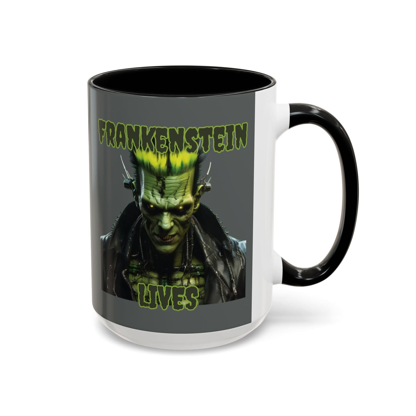 Frankenstein Lives Accent Mug by cypherpunkgear – cypherpunkgear.com | Cypherpunk Merch