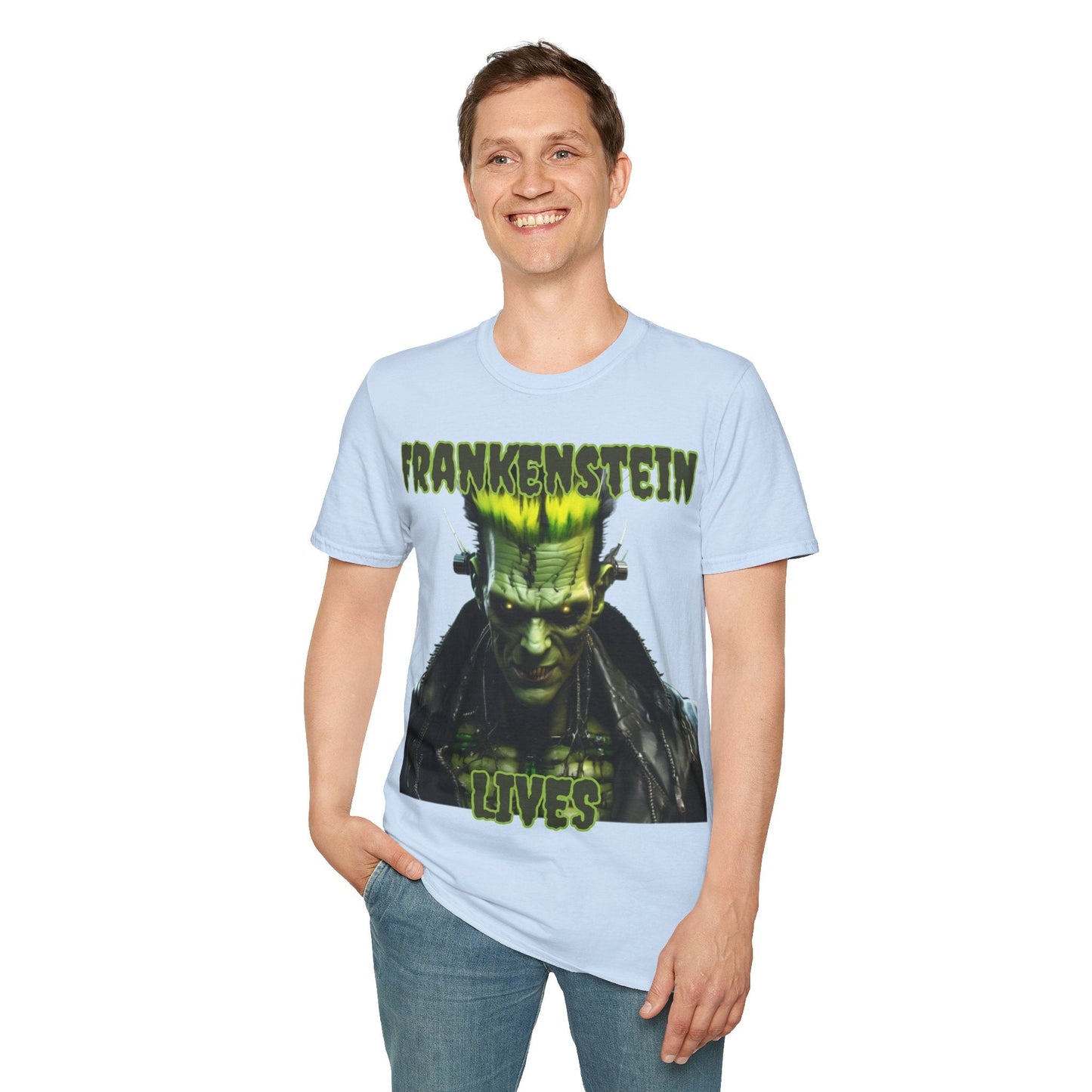 Frankenstein Lives LTcolors Unisex T-Shirt by cypherpunkgear – cypherpunkgear.com | Cypherpunk Merch