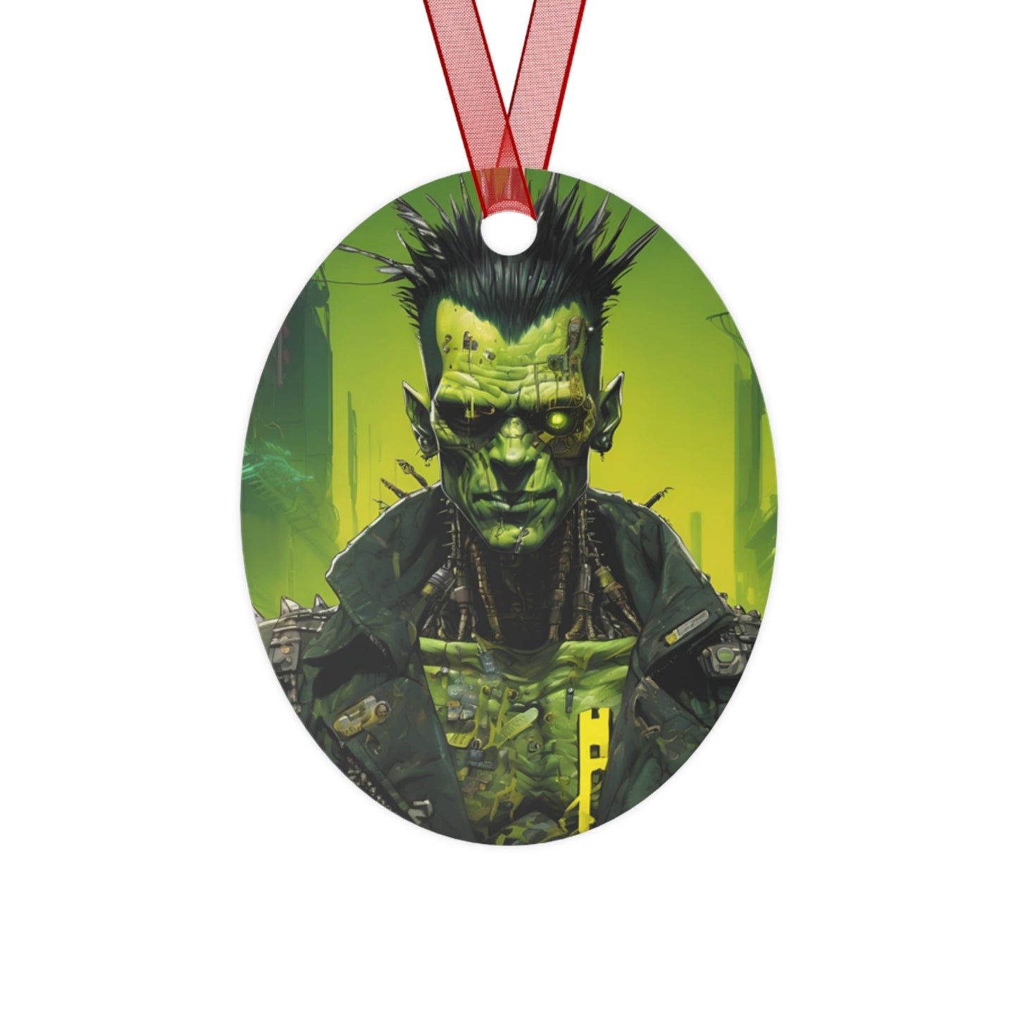 Frankenstein Lives Metal Ornament by cypherpunkgear – cypherpunkgear.com | Cypherpunk Merch