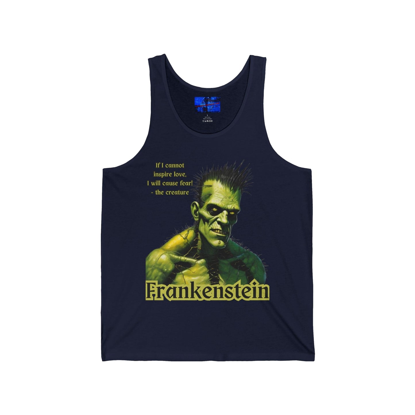 Frankenstein's Creature Unisex Jersey Tank Top by cypherpunkgear – cypherpunkgear.com | Cypherpunk Merch