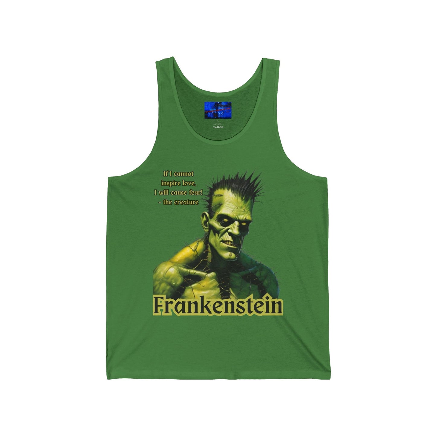 Frankenstein's Creature Unisex Jersey Tank Top by cypherpunkgear – cypherpunkgear.com | Cypherpunk Merch
