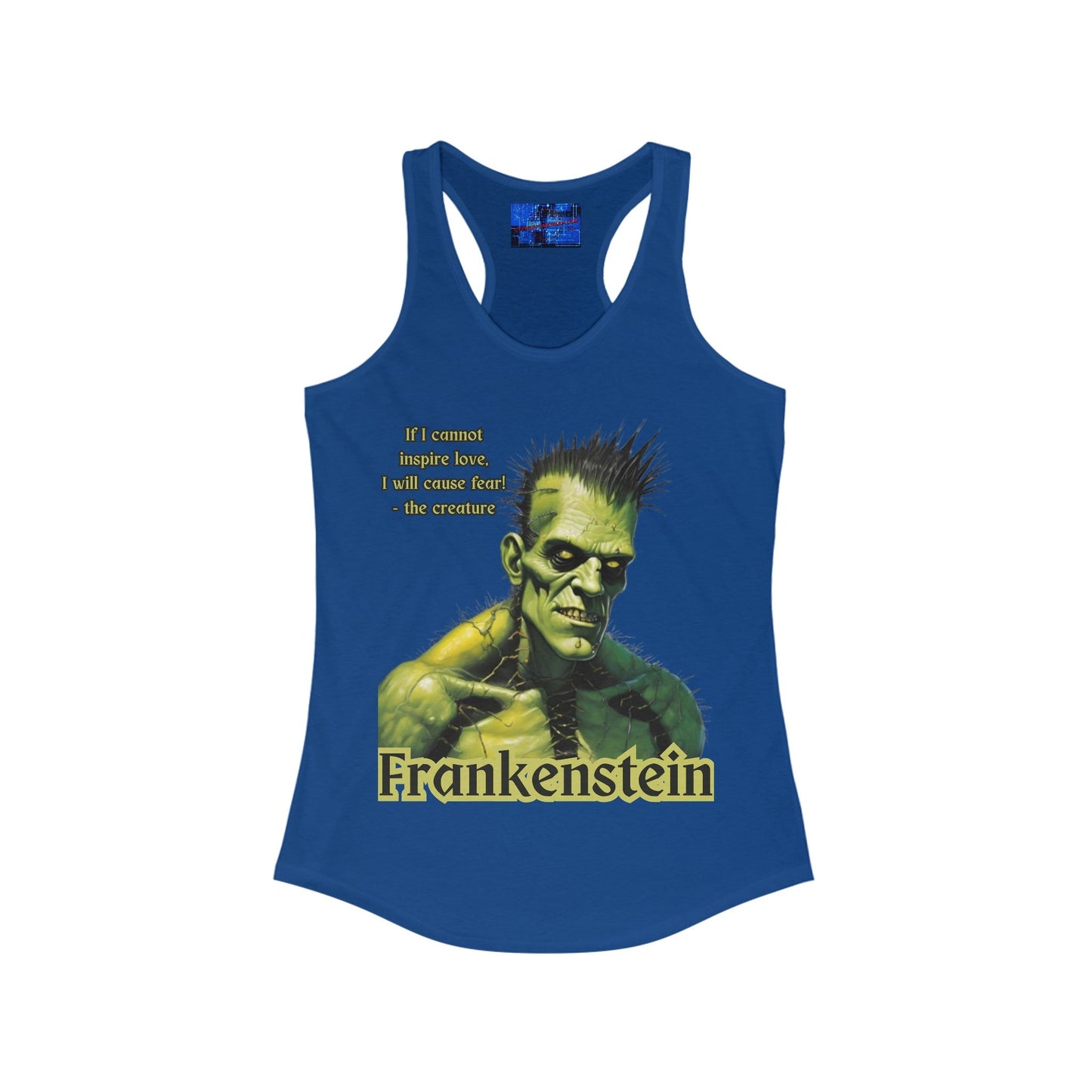 Frankenstein's Creature Women's Racerback Tank Top by cypherpunkgear – cypherpunkgear.com | Cypherpunk Merch