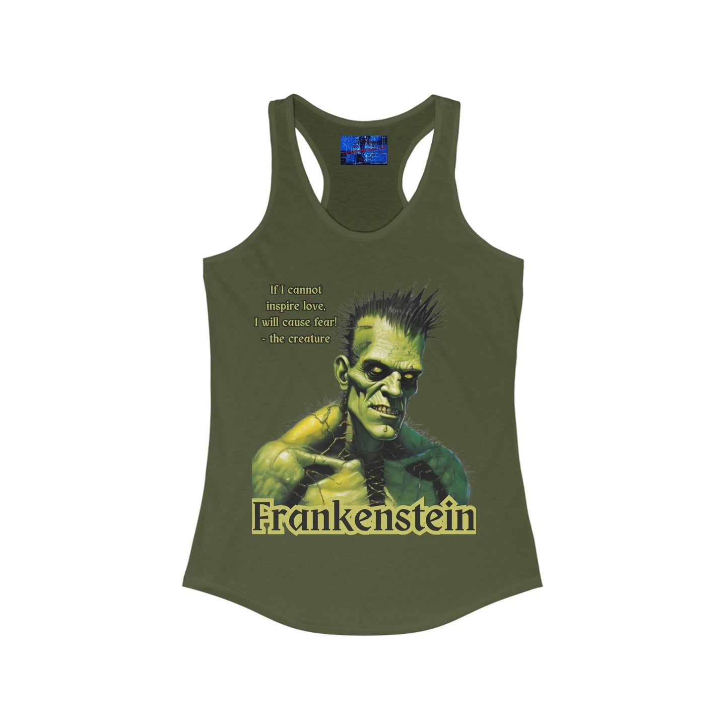 Frankenstein's Creature Women's Racerback Tank Top by cypherpunkgear – cypherpunkgear.com | Cypherpunk Merch