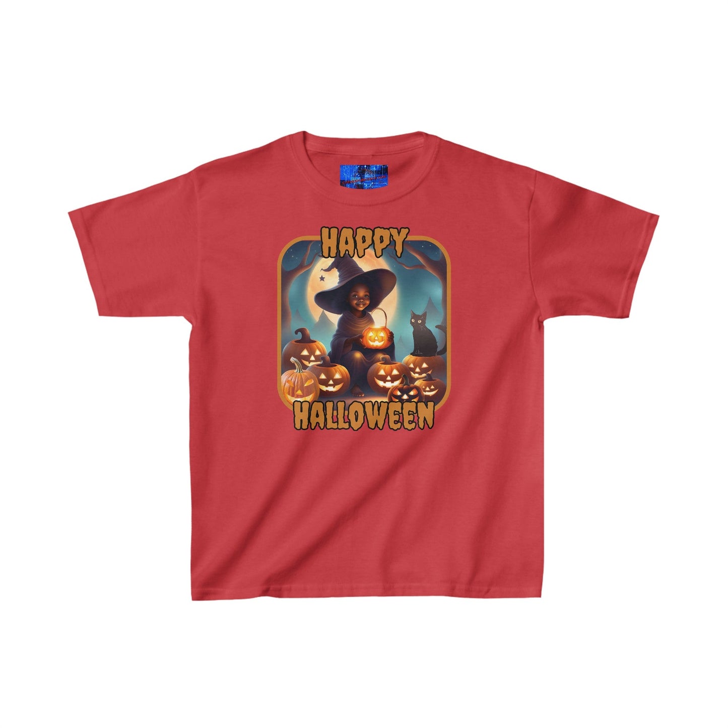 Happy Halloween Cute Witch ORfont Kids Heavy Cotton™ Tee by cypherpunkgear – cypherpunkgear.com | Cypherpunk Merch