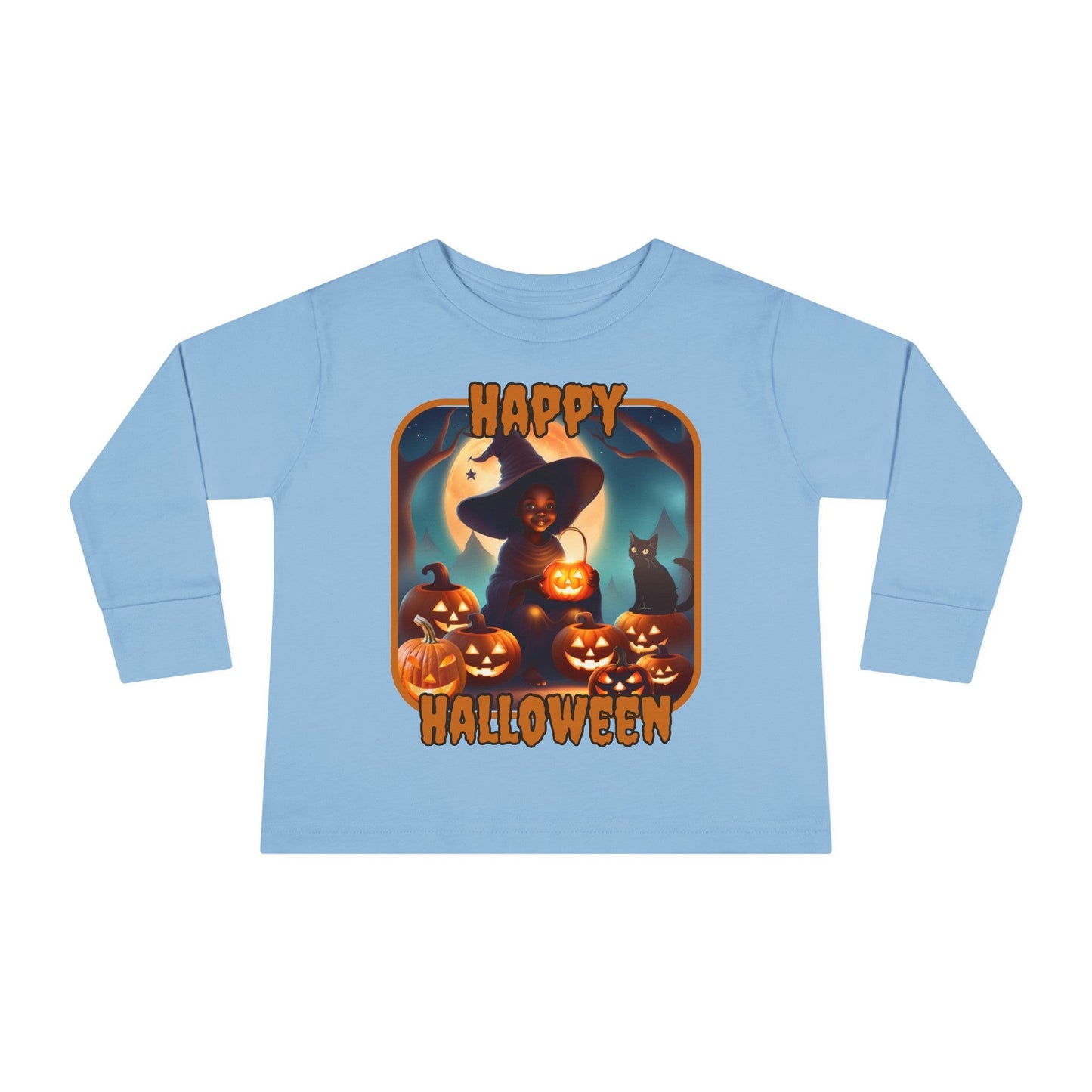Happy Halloween Cute Witch ORfont Toddler Long Sleeve Tee by cypherpunkgear – cypherpunkgear.com | Cypherpunk Merch