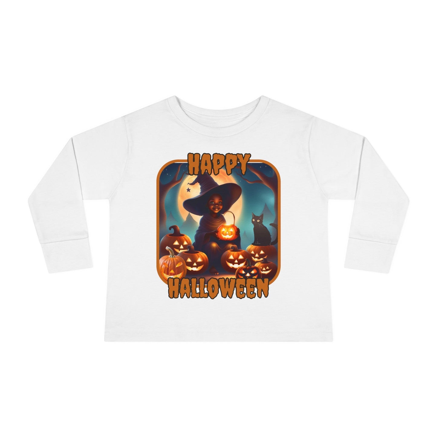 Happy Halloween Cute Witch ORfont Toddler Long Sleeve Tee by cypherpunkgear – cypherpunkgear.com | Cypherpunk Merch