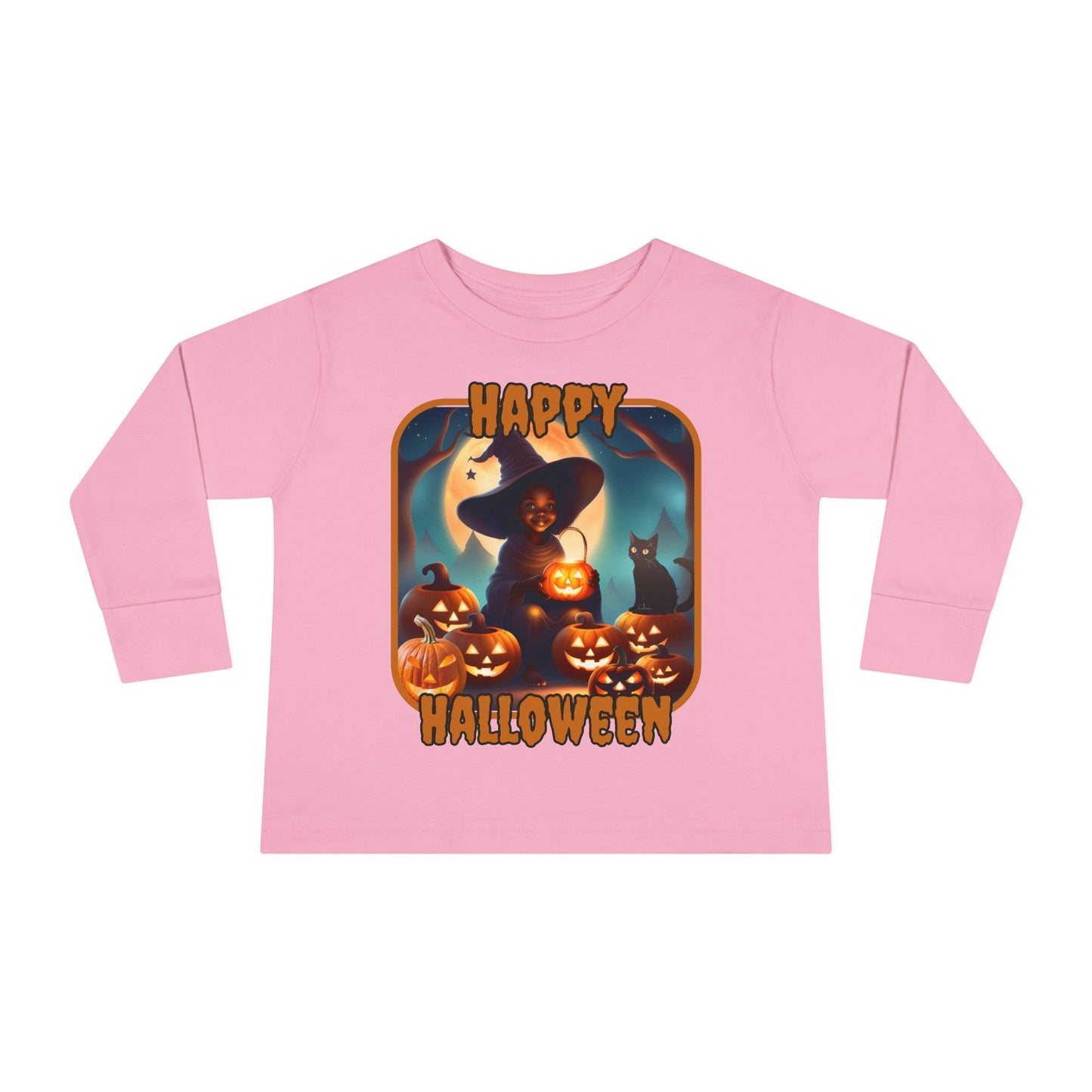 Happy Halloween Cute Witch ORfont Toddler Long Sleeve Tee by cypherpunkgear – cypherpunkgear.com | Cypherpunk Merch