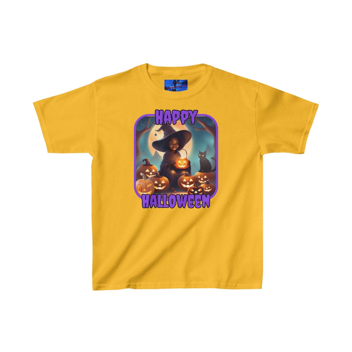 Happy Halloween Cute Witch PRfont Kids Heavy Cotton™ Tee by cypherpunkgear – cypherpunkgear.com | Cypherpunk Merch