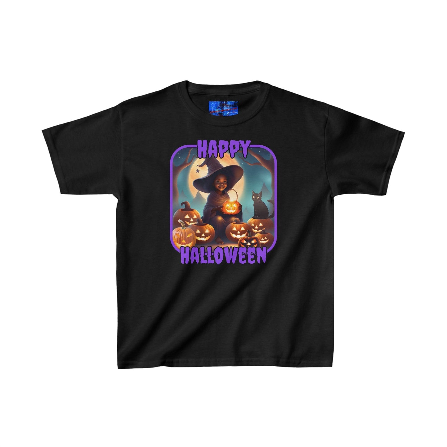 Happy Halloween Cute Witch PRfont Kids Heavy Cotton™ Tee by cypherpunkgear – cypherpunkgear.com | Cypherpunk Merch